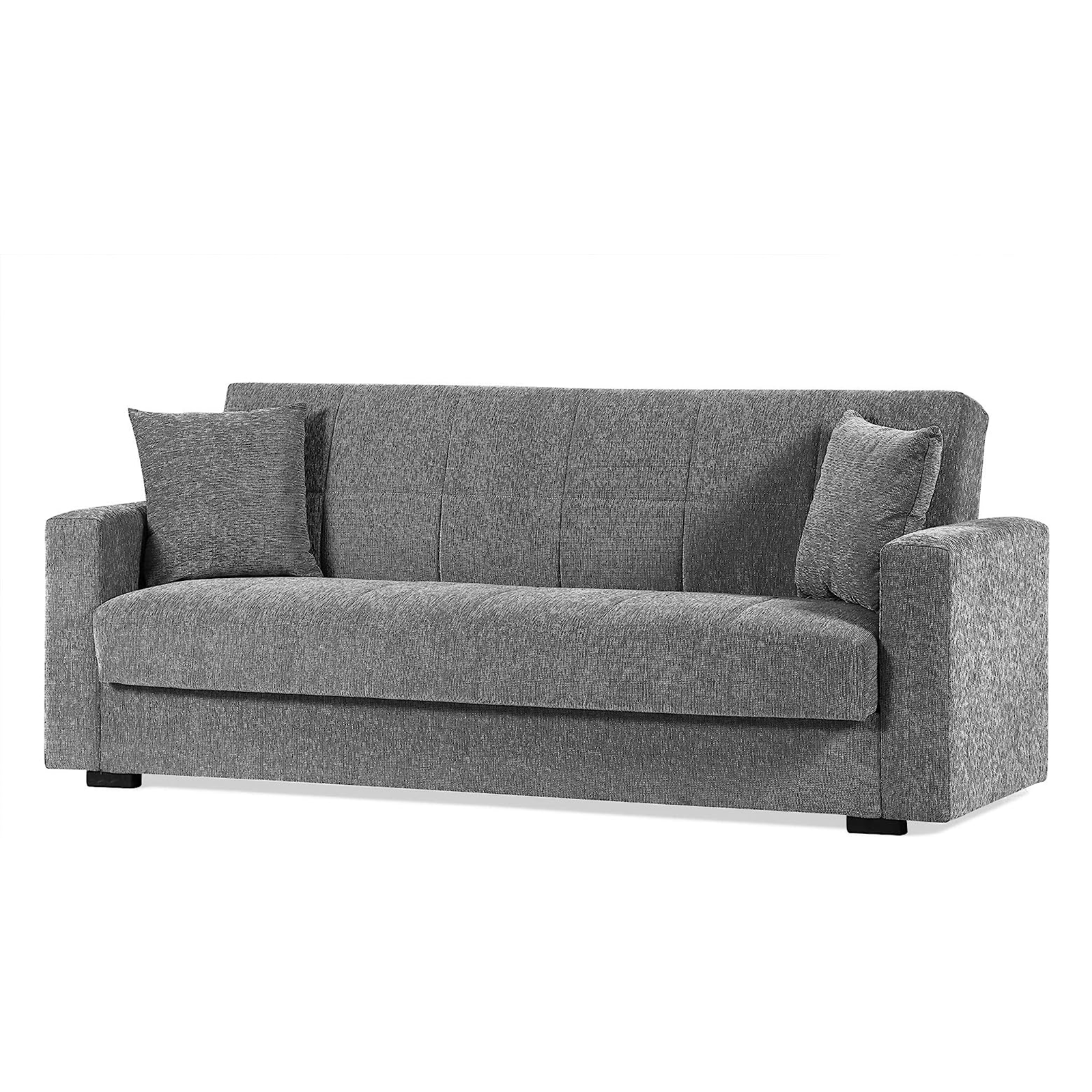 Modern double sofa bed with storage "Noa" in fabric 210x80 cm 90h