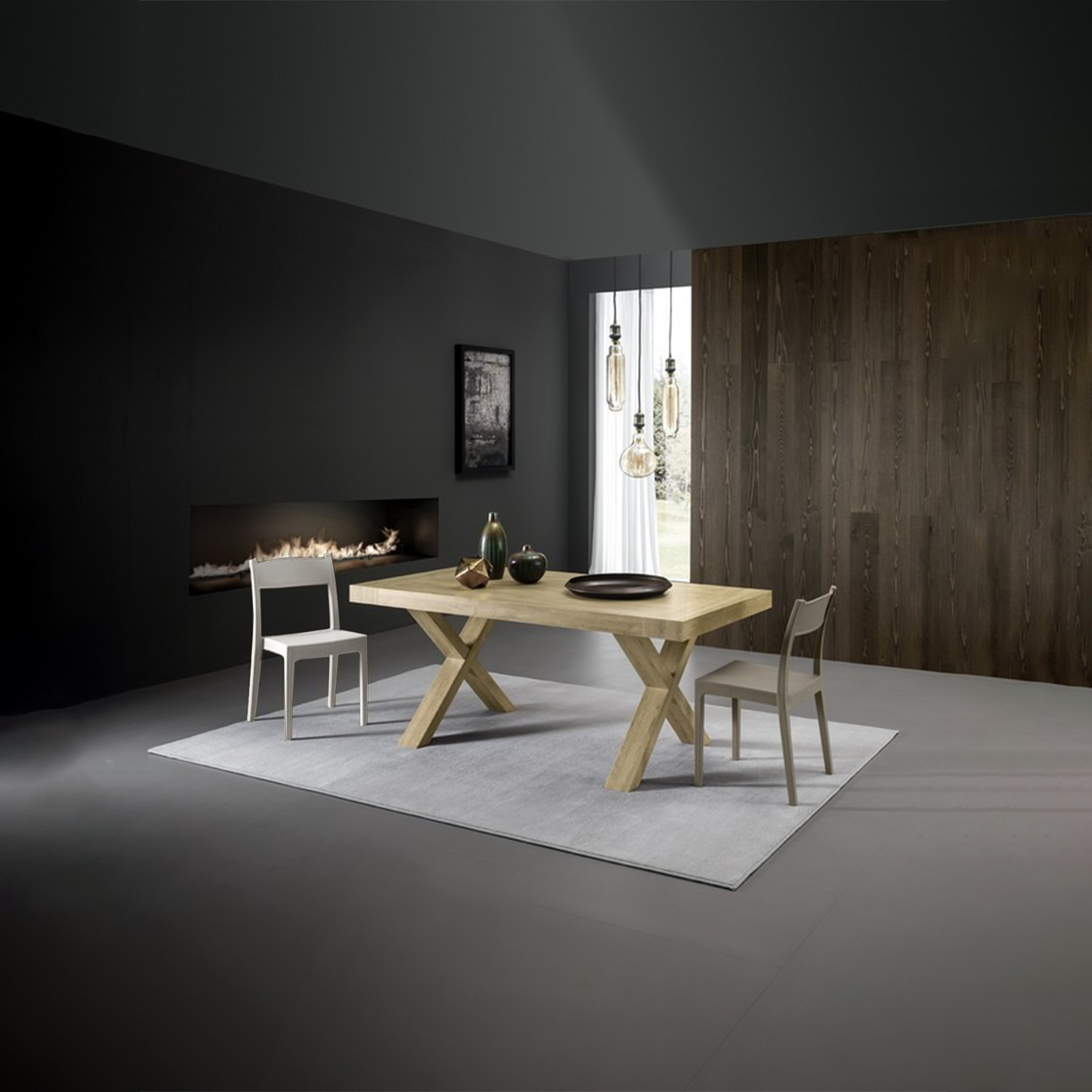 Set of "Vesta" resin garden chairs, resistant and stackable, 41x41 cm, 83 cm high.