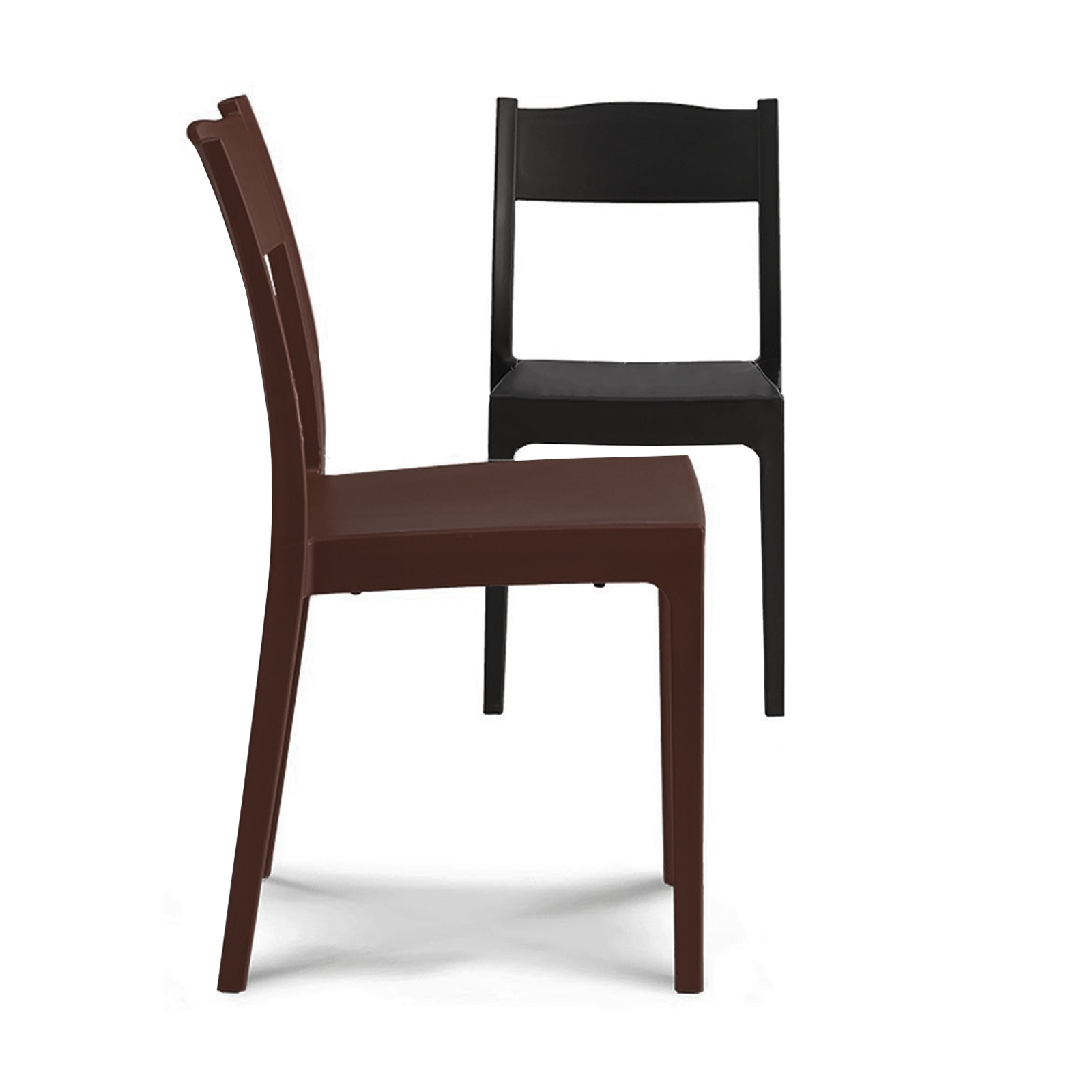 Set of "Vesta" resin garden chairs, resistant and stackable, 41x41 cm, 83 cm high.