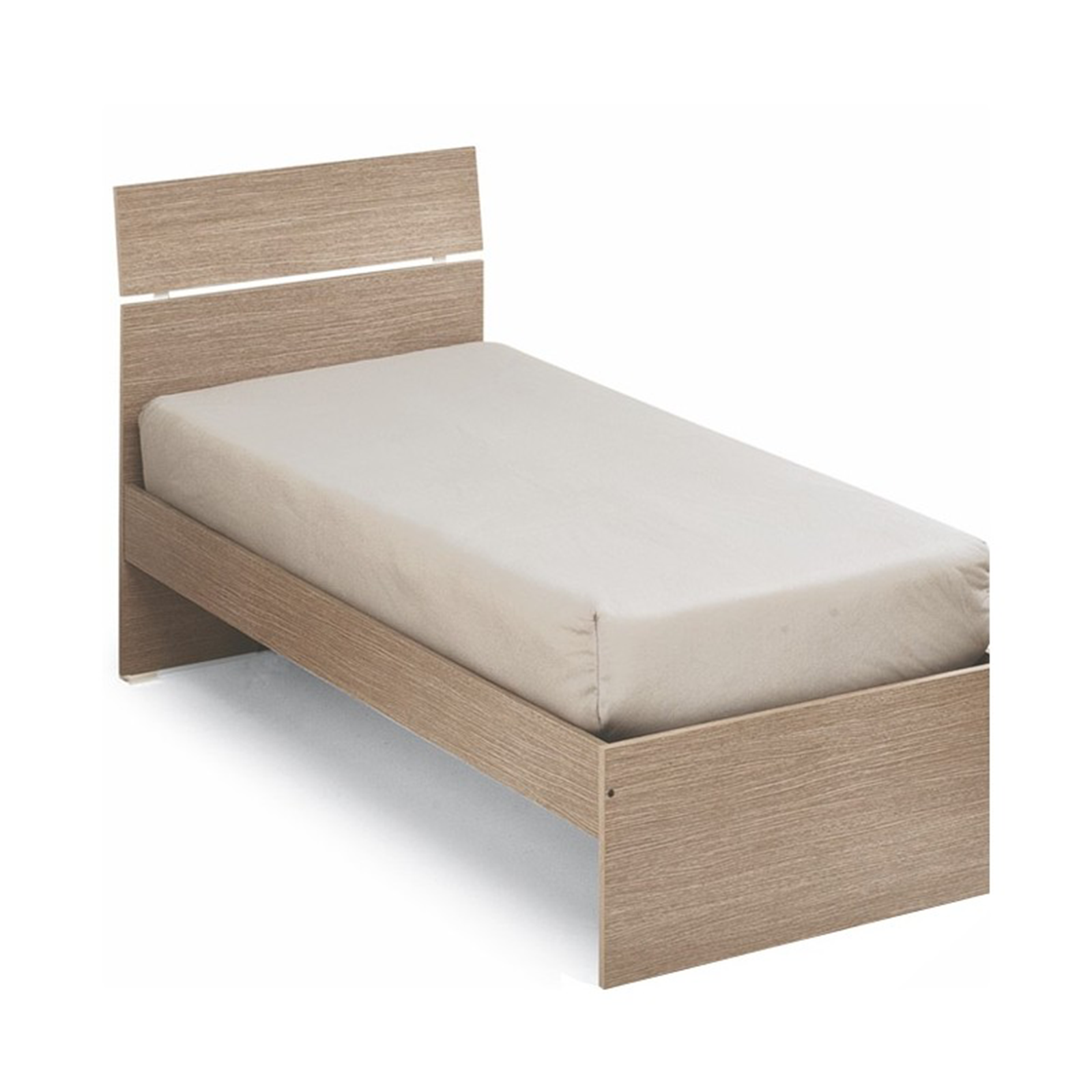 Single bed in elm wood "Modern" 200x85 cm 98h