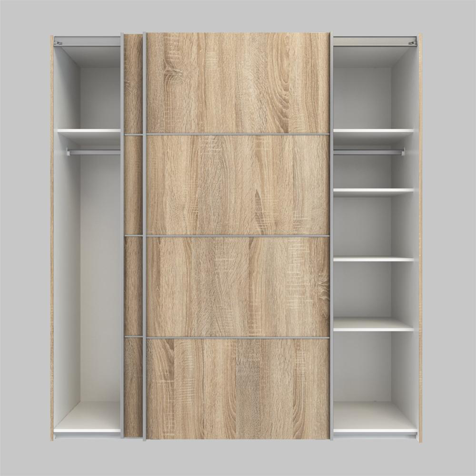 Modern wooden wardrobe "Verona" 2 sliding doors bedroom cm 182x64 201h