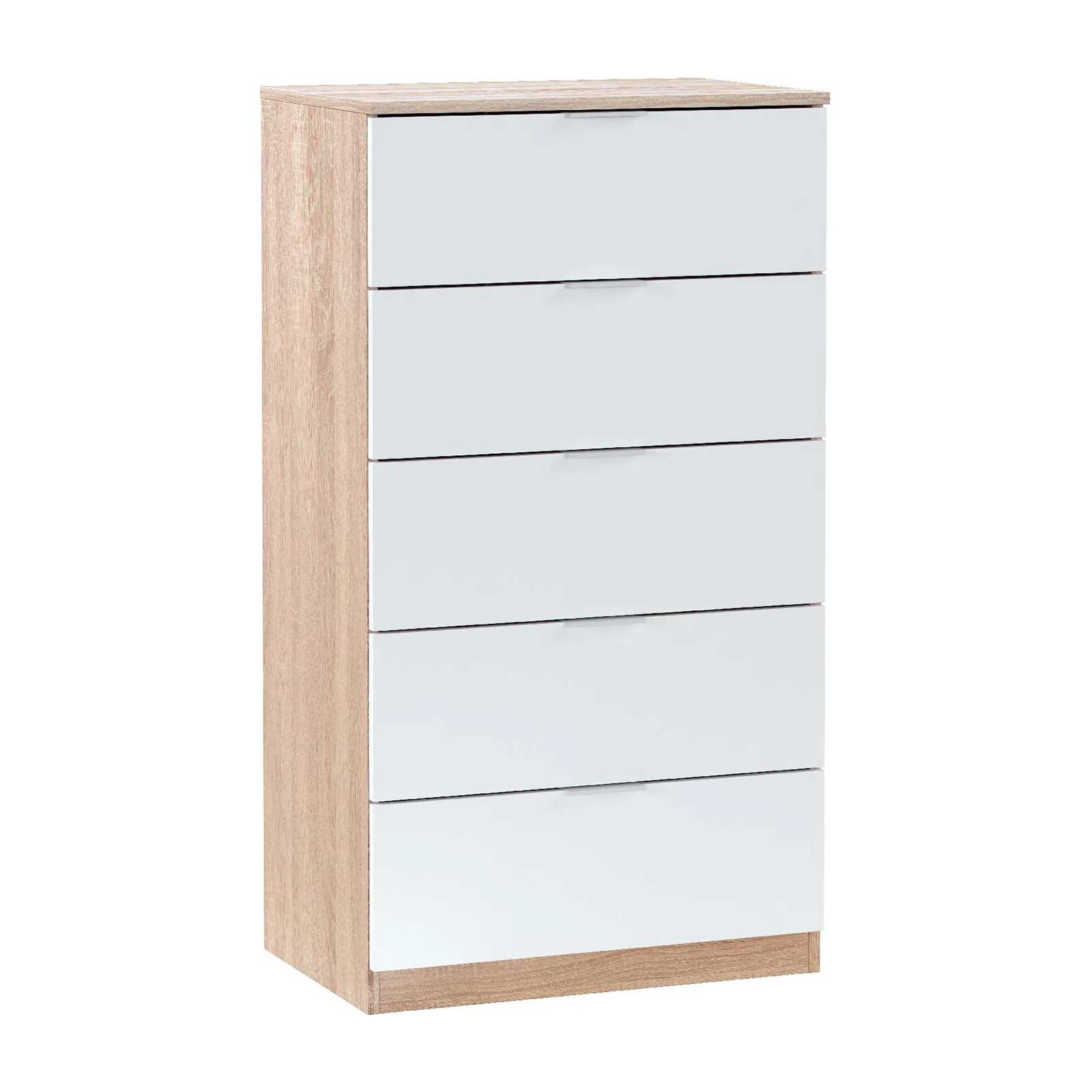 "LC" bedroom chest of drawers in oak wood with 5 drawers, 60x40 cm, 110 cm high.
