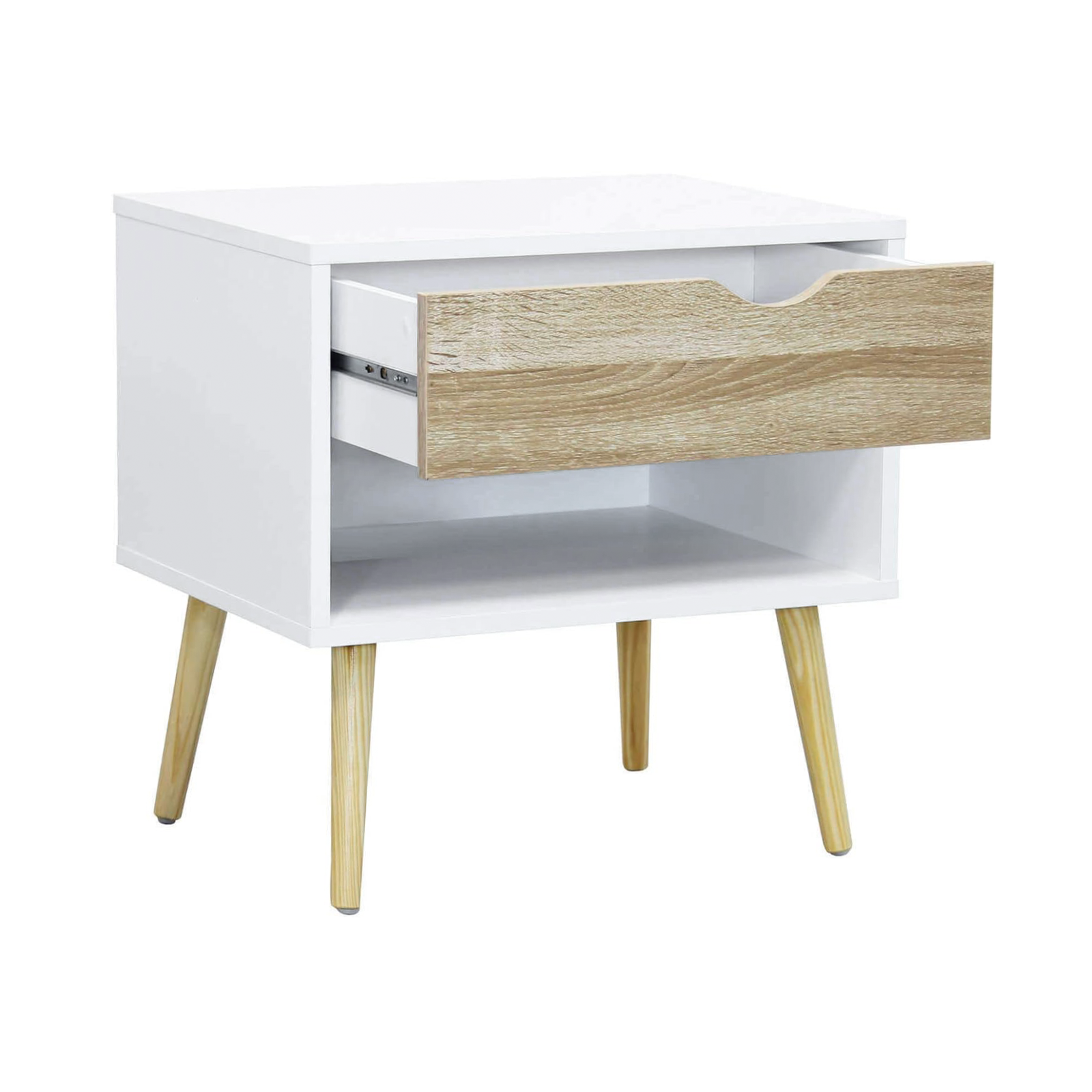 Modern wooden bedside table "Oslo" bedside cabinet with 1 drawer cm 50x39 50h