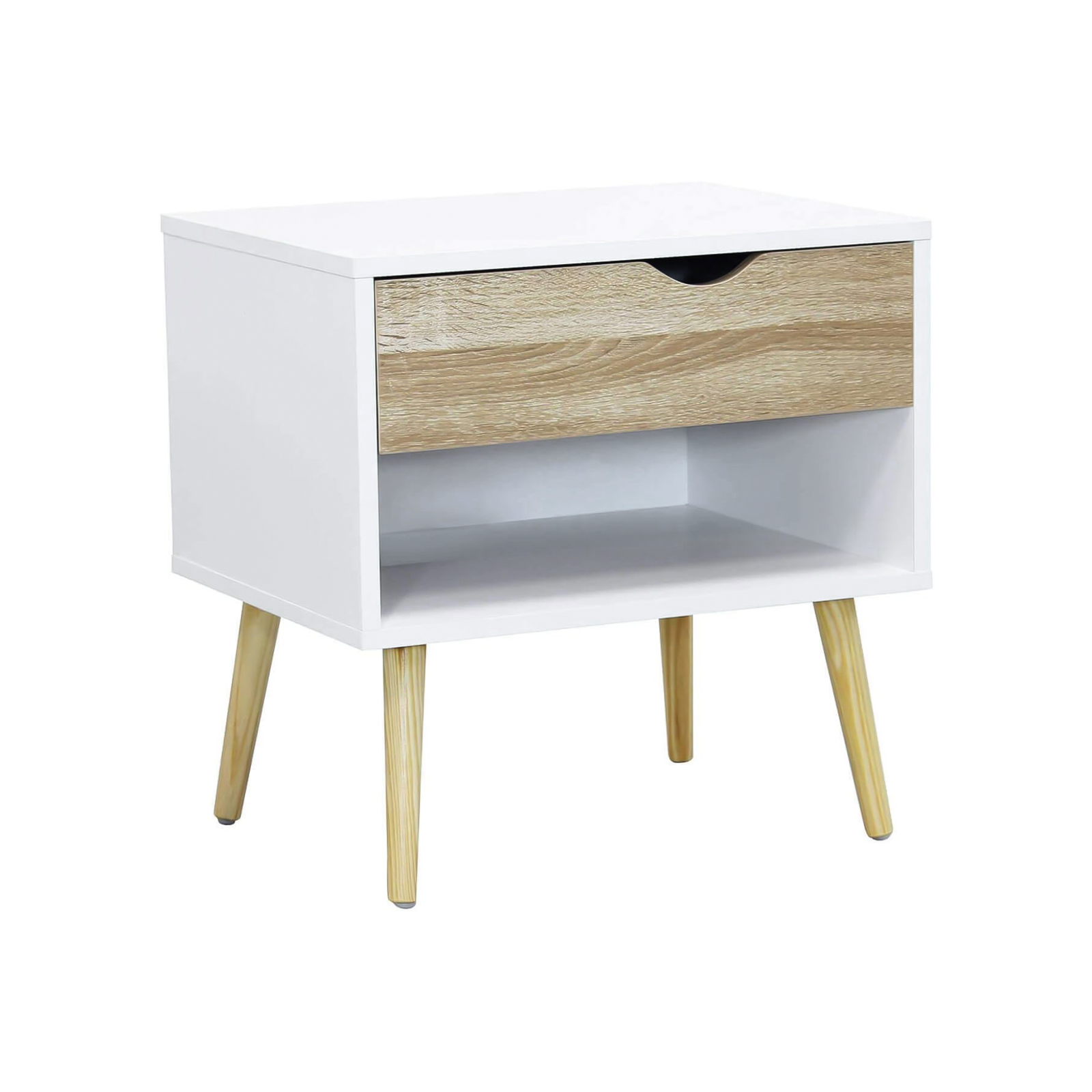 Modern wooden bedside table "Oslo" bedside cabinet with 1 drawer cm 50x39 50h