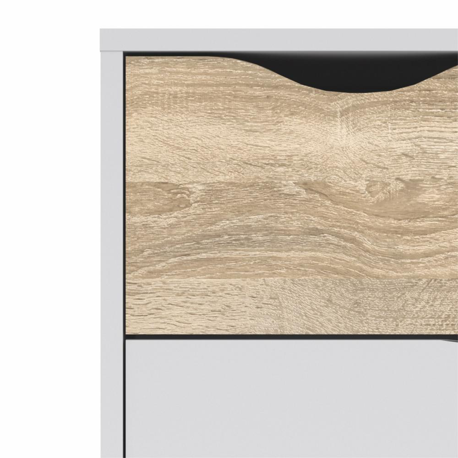 Modern "Oslo" bedroom chest of drawers in white and oak wood