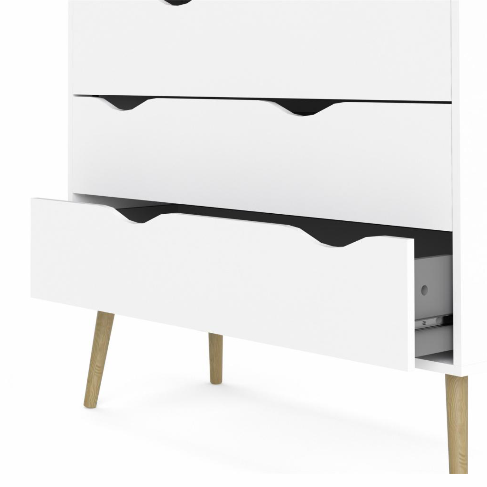 Modern "Oslo" bedroom chest of drawers in white and oak wood