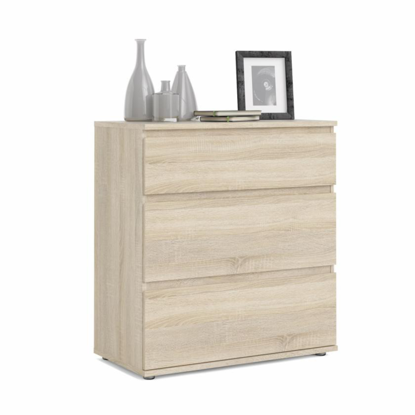 Modern "Nova" bedroom chest of drawers in white and oak wood