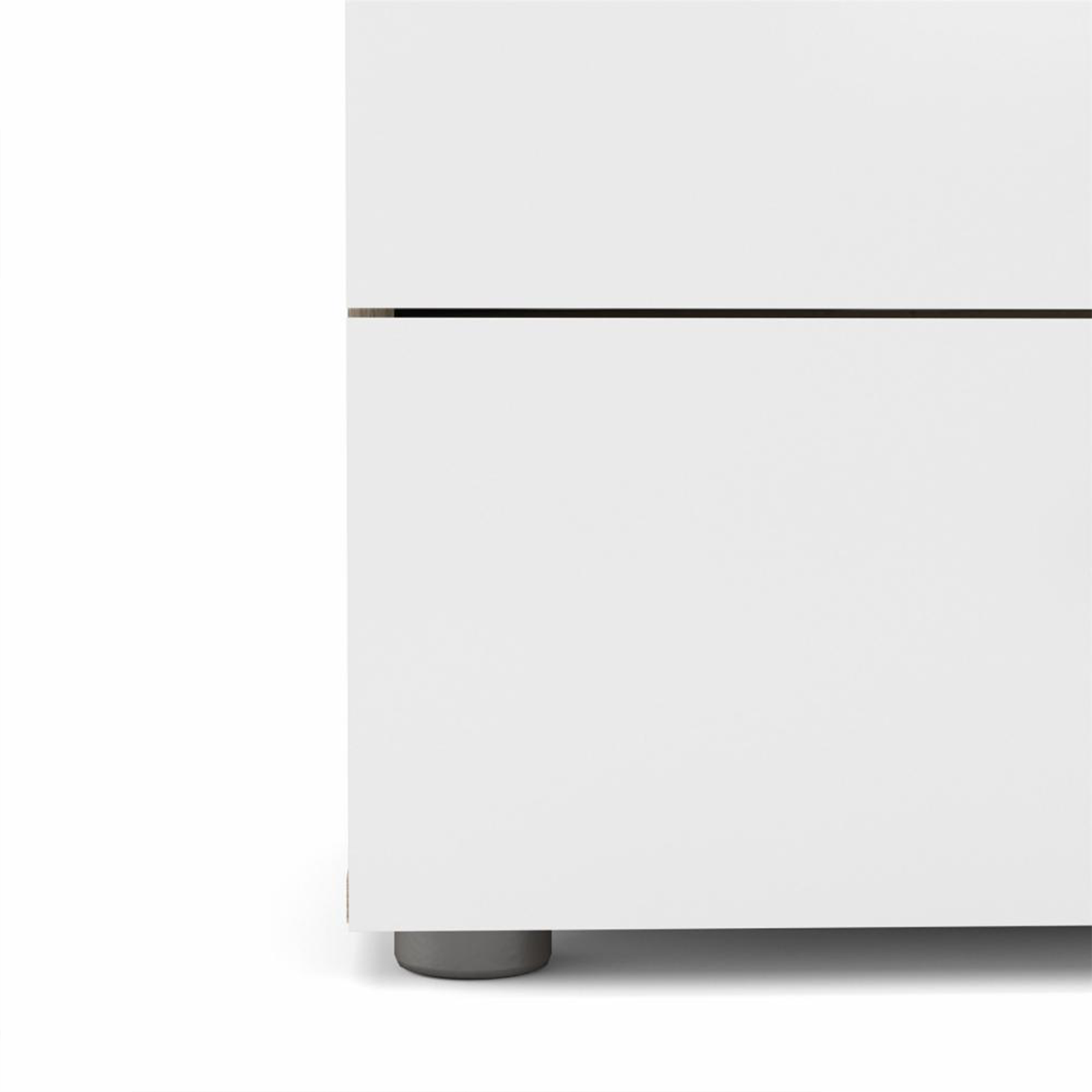 Modern chest of drawers "Pepe" in white wood and oak 4 drawers 70x40 cm 82h