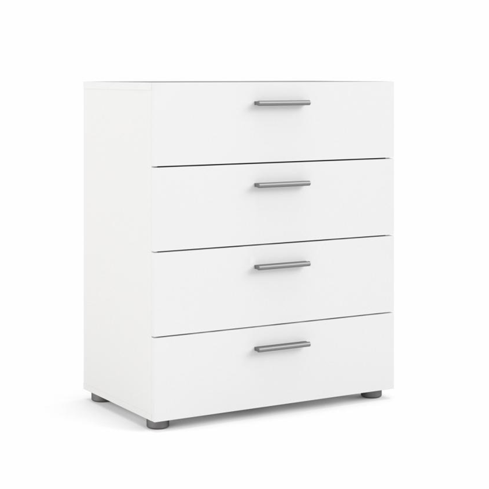 Modern chest of drawers "Pepe" in white wood and oak 4 drawers 70x40 cm 82h