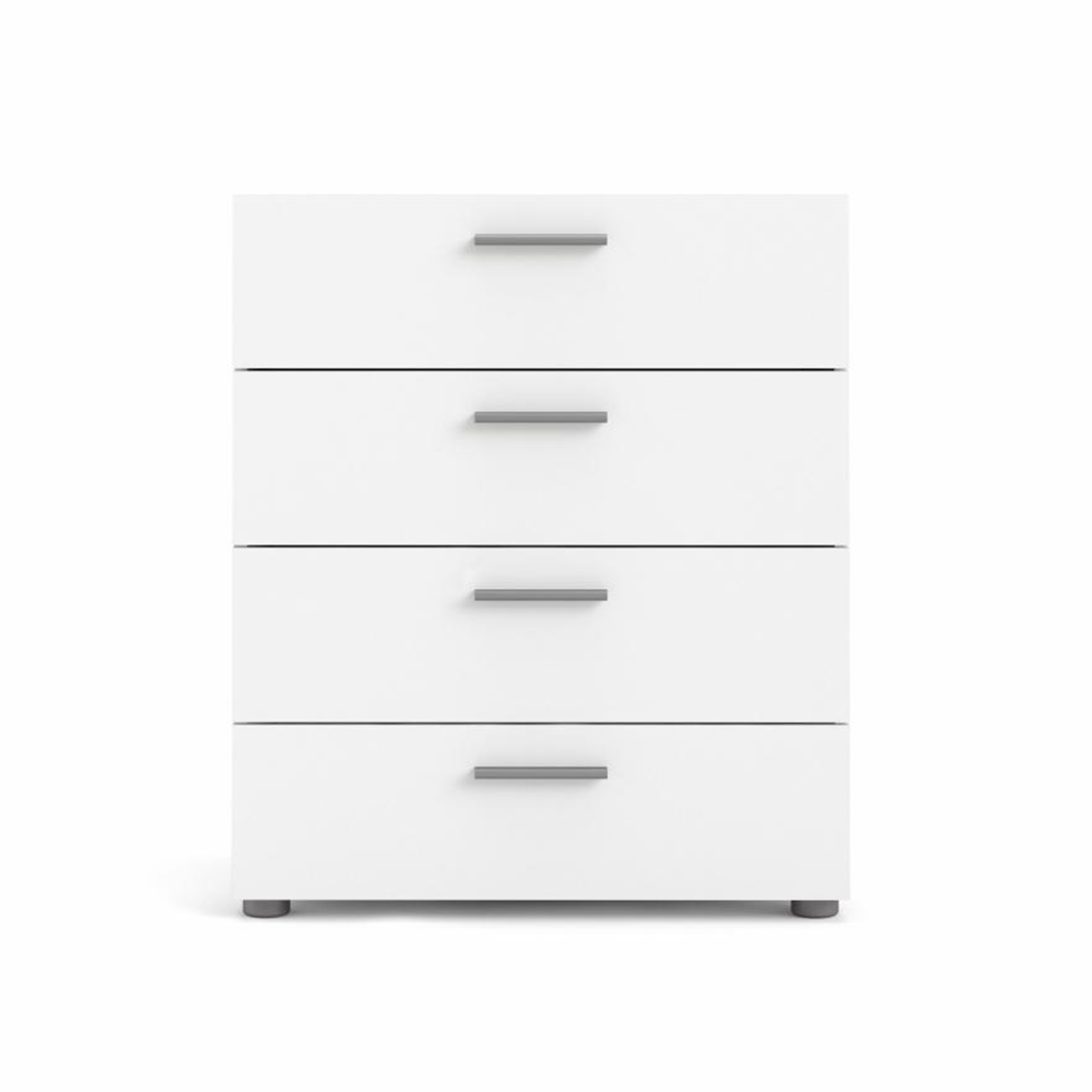 Modern chest of drawers "Pepe" in white wood and oak 4 drawers 70x40 cm 82h
