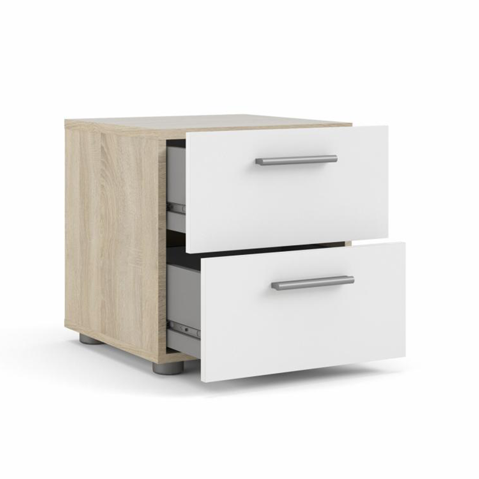 Modern wooden bedside table "Pepe" bedside cabinet with 2 drawers cm 40x40 42h