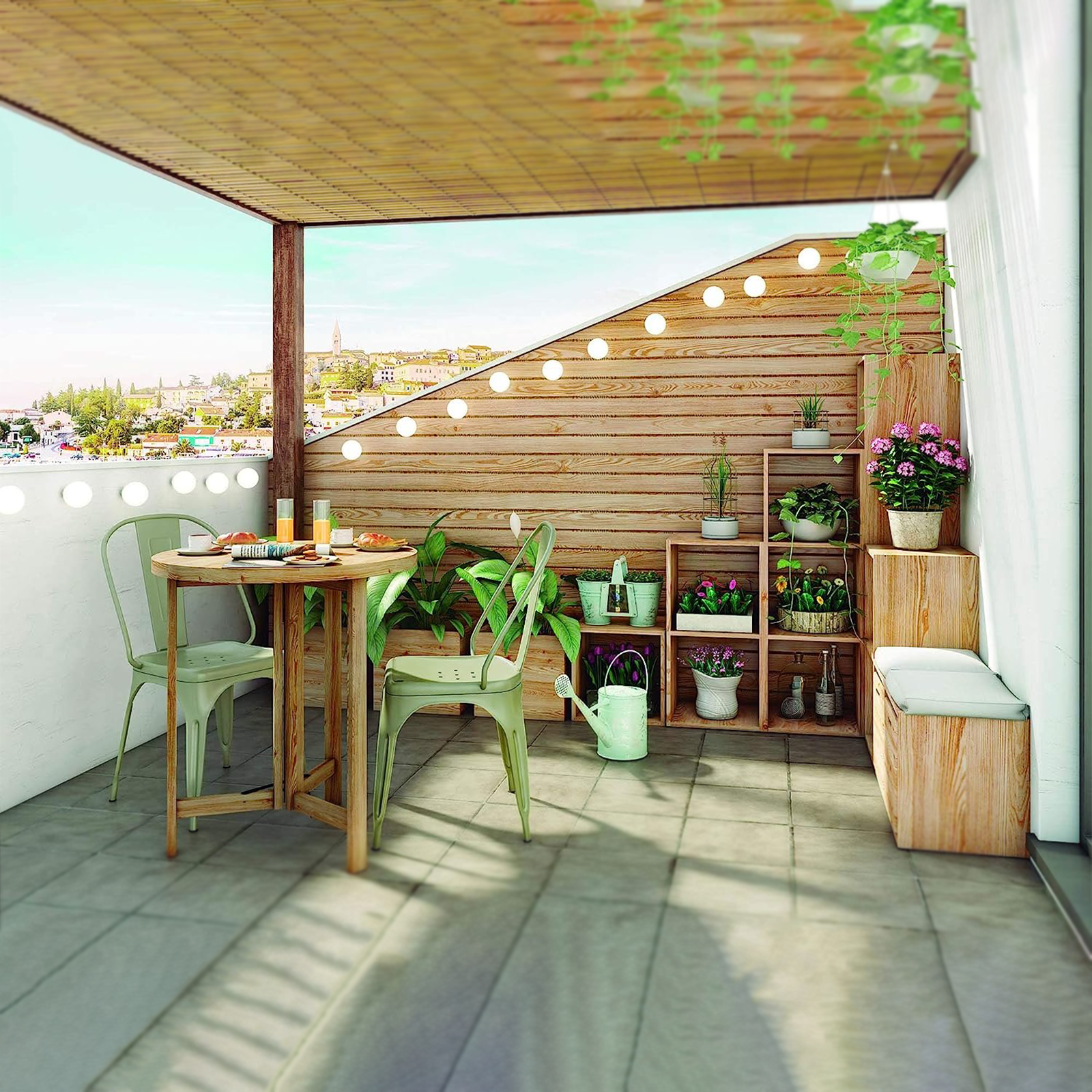 "Cubo" modular wooden bookcase, wall-mounted shelf with open compartments