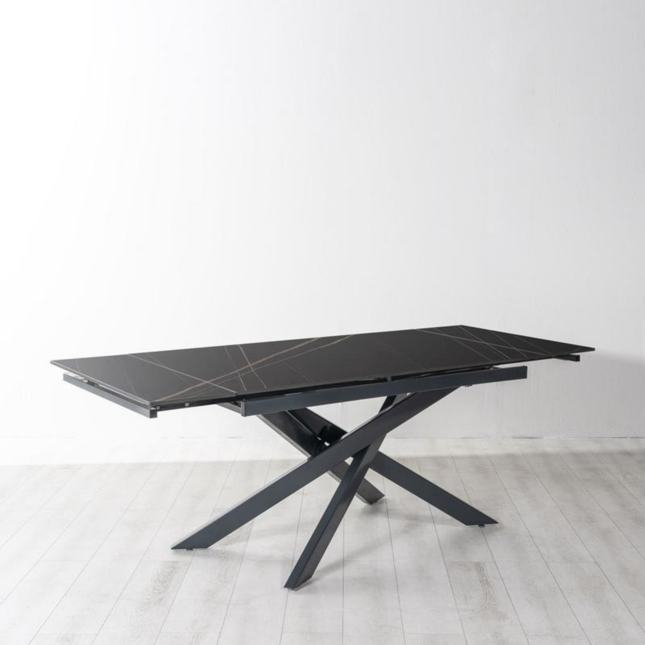 Extendable table with marble-effect ceramic top "Xavier" cm 140/200x80 76h