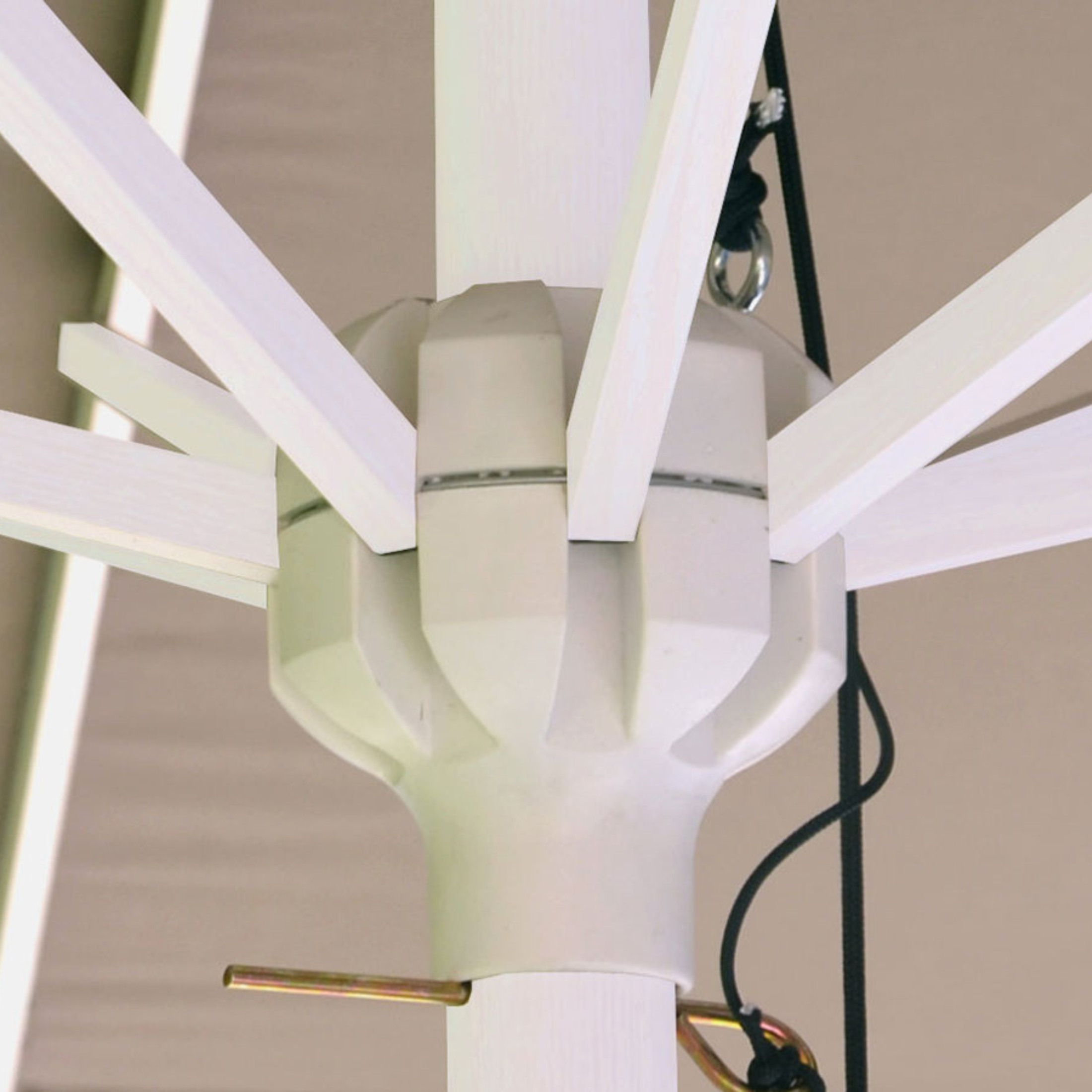 Modern "Acquamarina Classic" umbrella with white central pole