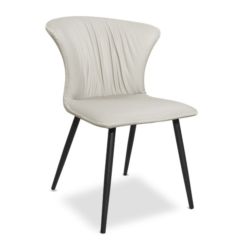 Set of "Core" dining chairs upholstered in eco-leather with black metal legs cm 56x61 84h