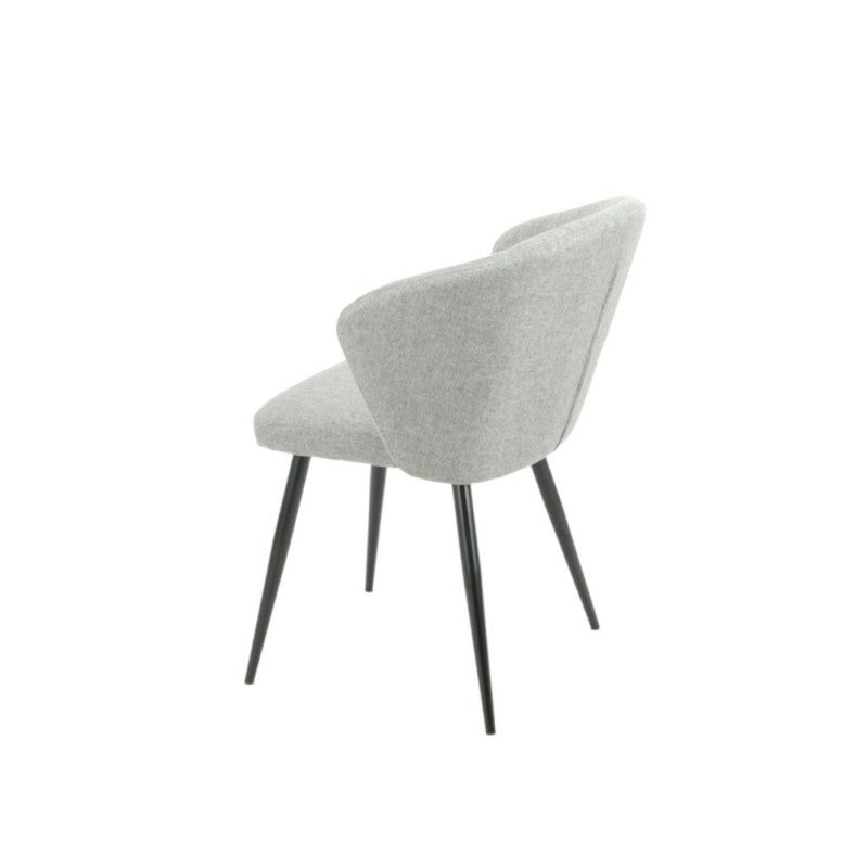 Set of "Krid" dining chairs upholstered in fabric with black metal legs, 44x41 cm, 82h