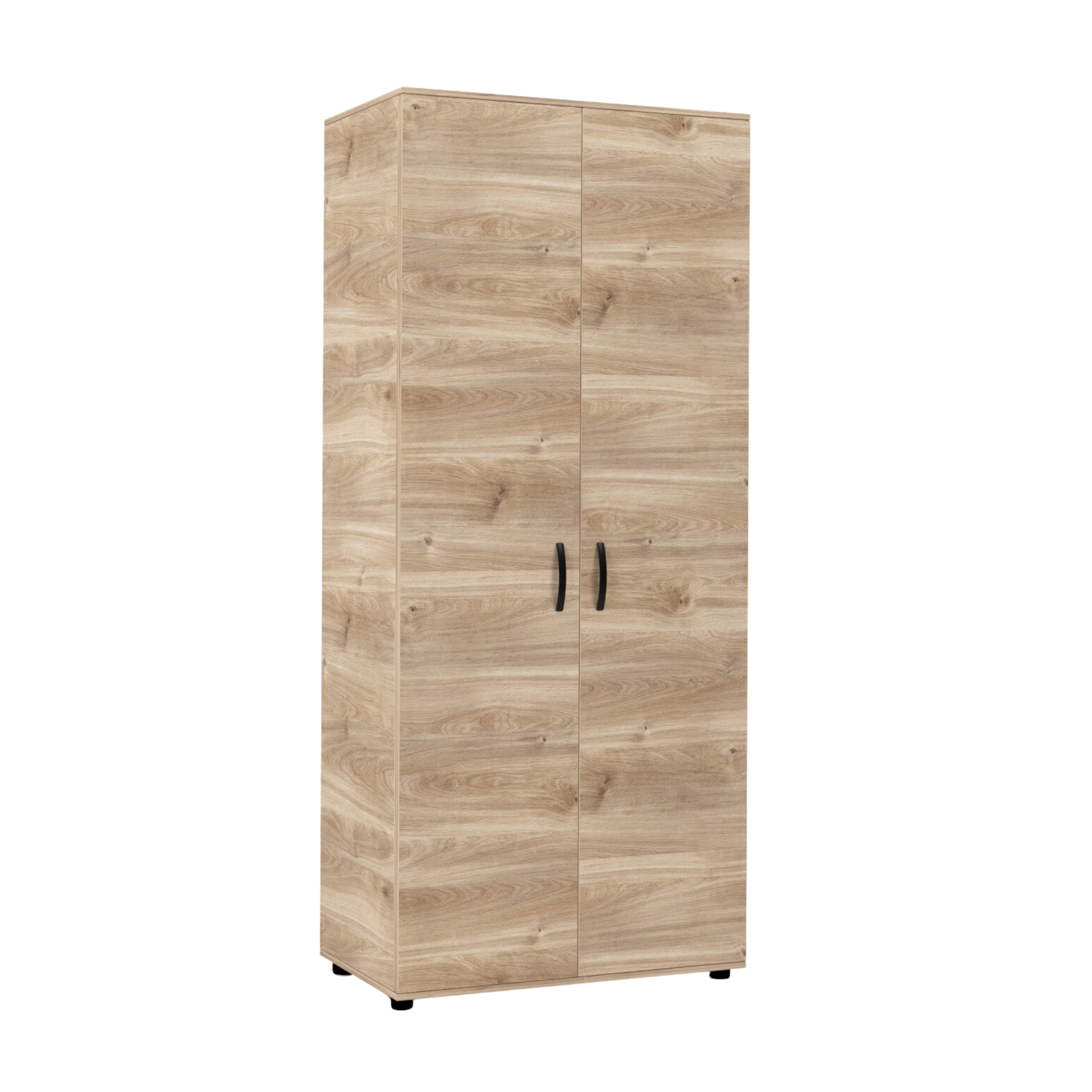 "Cleide" wooden wardrobe with 2 doors and 3 shelves, 80x52 cm, 205 cm high.