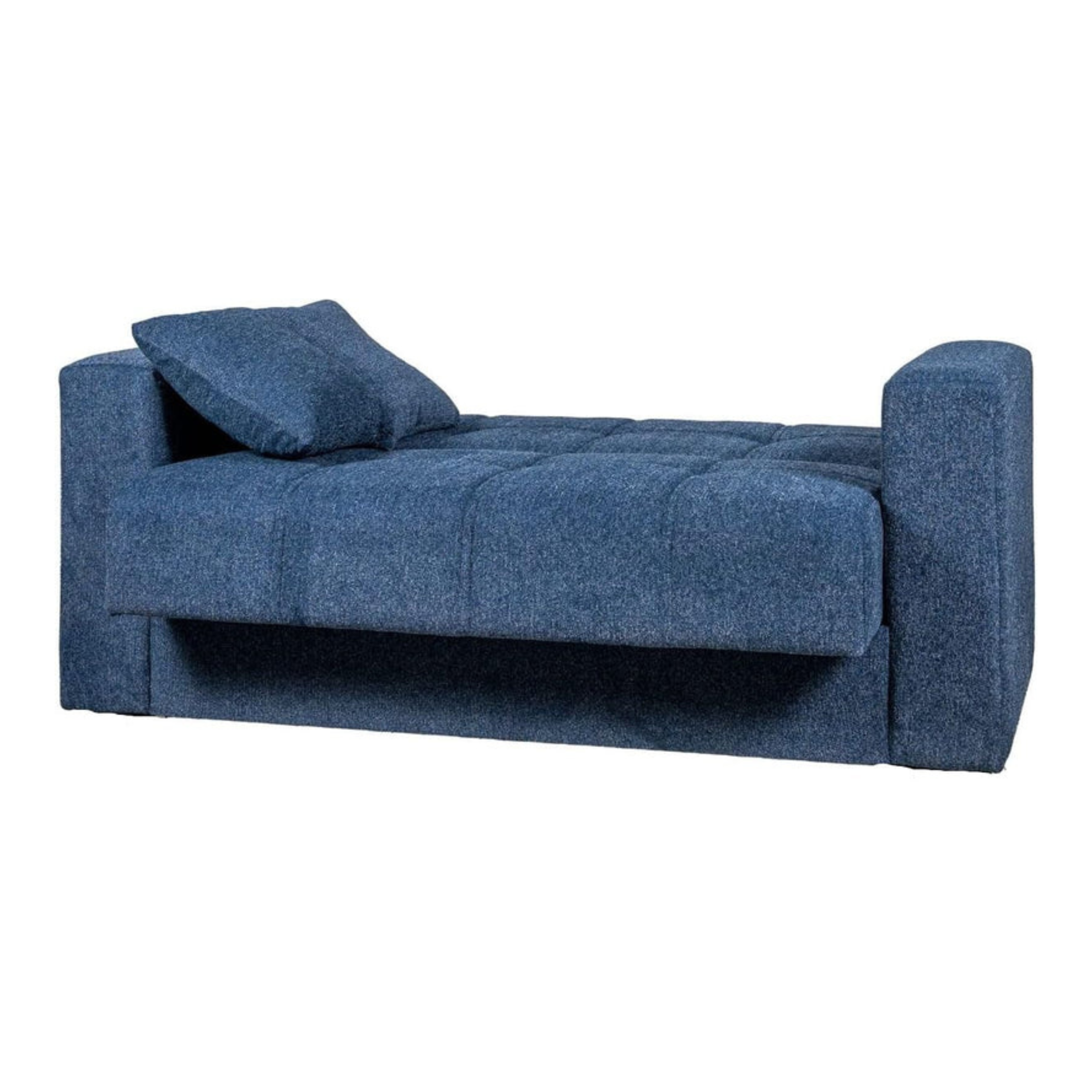 "Nora" 2-seater sofa with padded storage bed and fabric drawer, 155x80 cm, 87 cm high