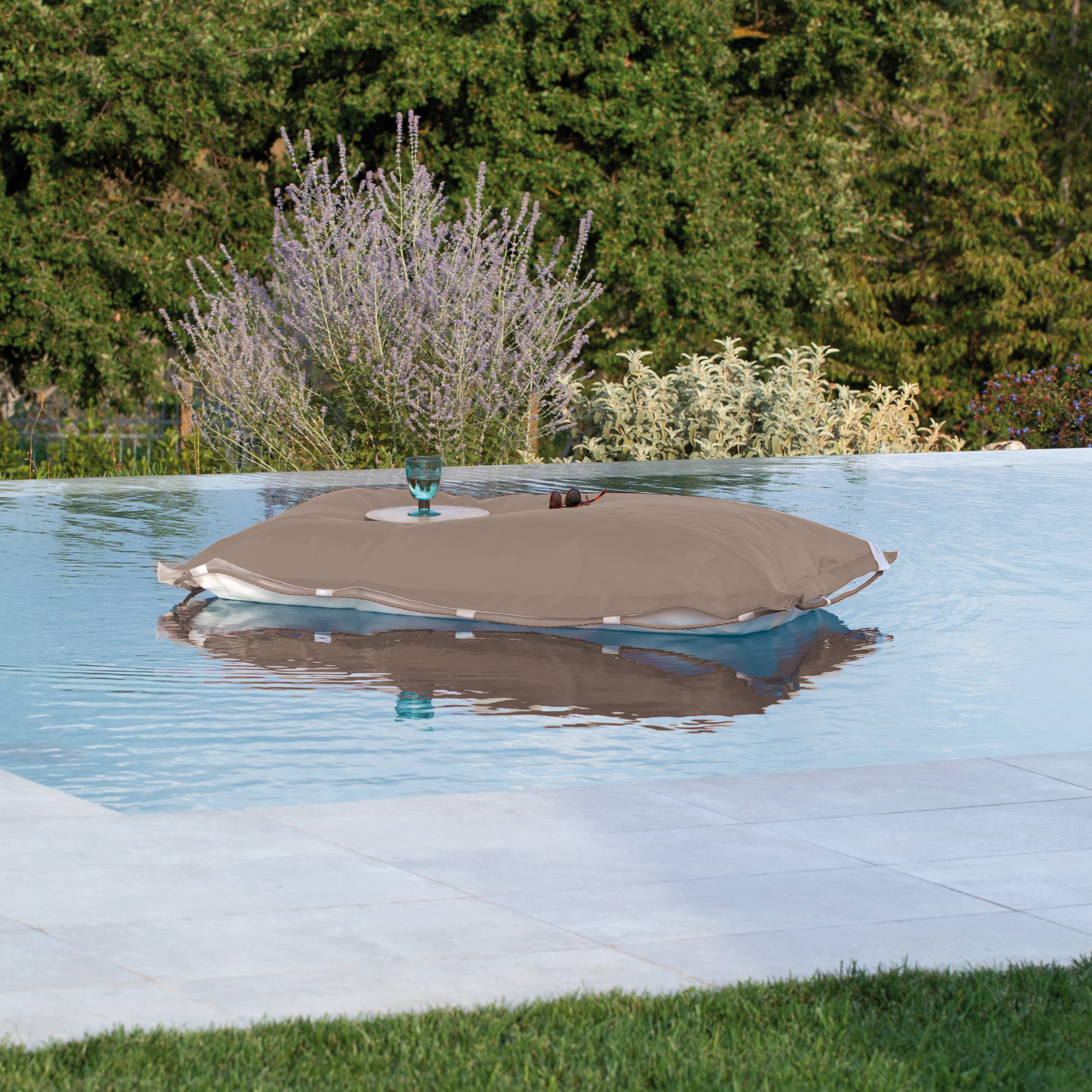 Floating bean bag chair, outdoor pouf, 160x110 cm, 26h