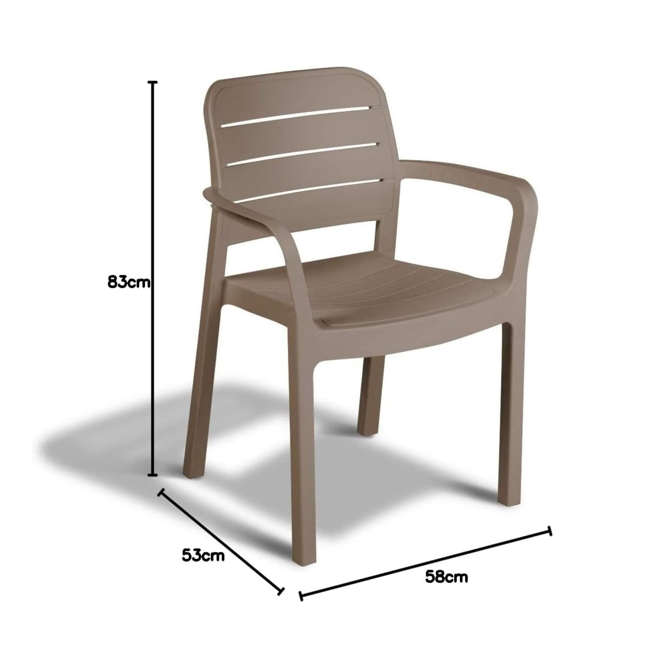 Set of "Domingo" garden chairs, cappuccino color, shockproof, 58x53 cm, 83h