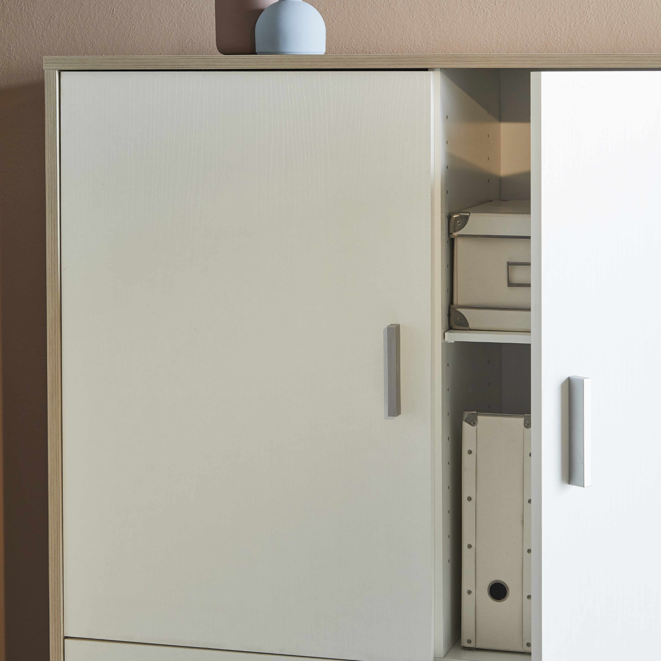 "Enigma" 4-door multipurpose wooden wardrobe, resistant and elegant, 108x41 cm, 161h