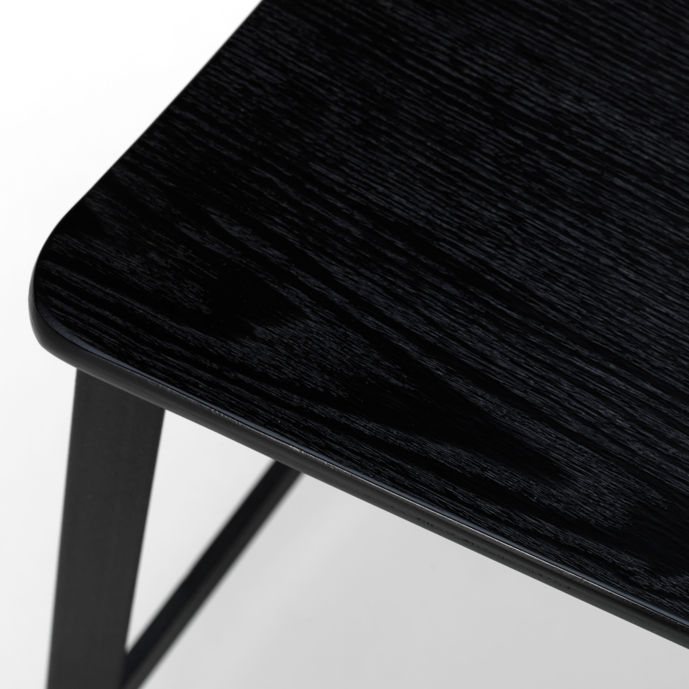 Set of high wooden stools with footrest and metal legs "Teo" cm 51.5x51 97h