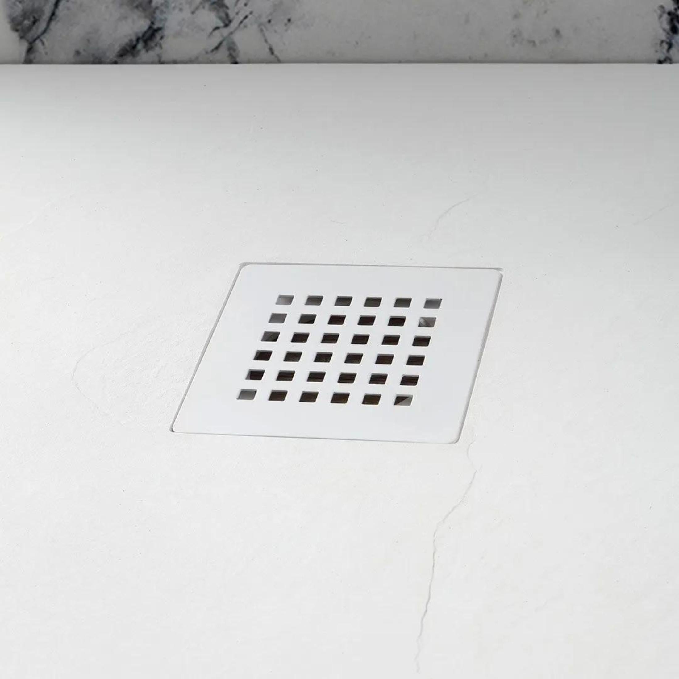 "Milano" thin square shower tray in non-slip stone-effect resin