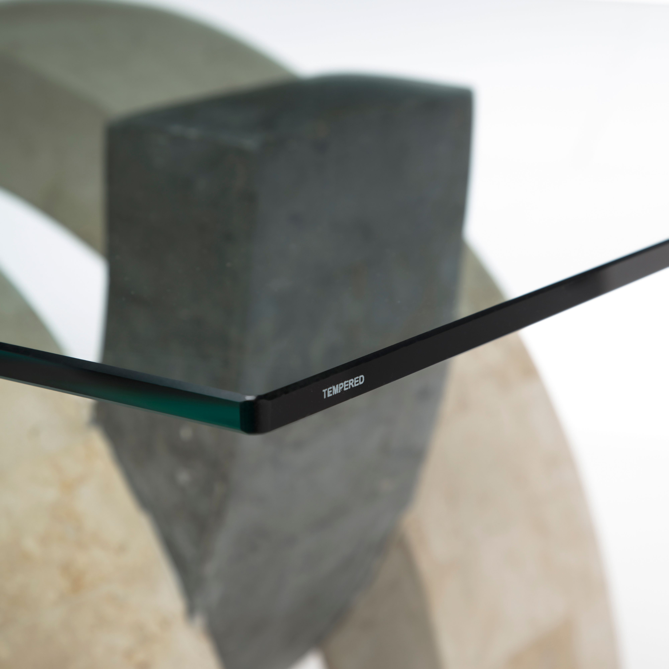 "Tito" fossil stone coffee table, 120x70 cm, 41 cm high