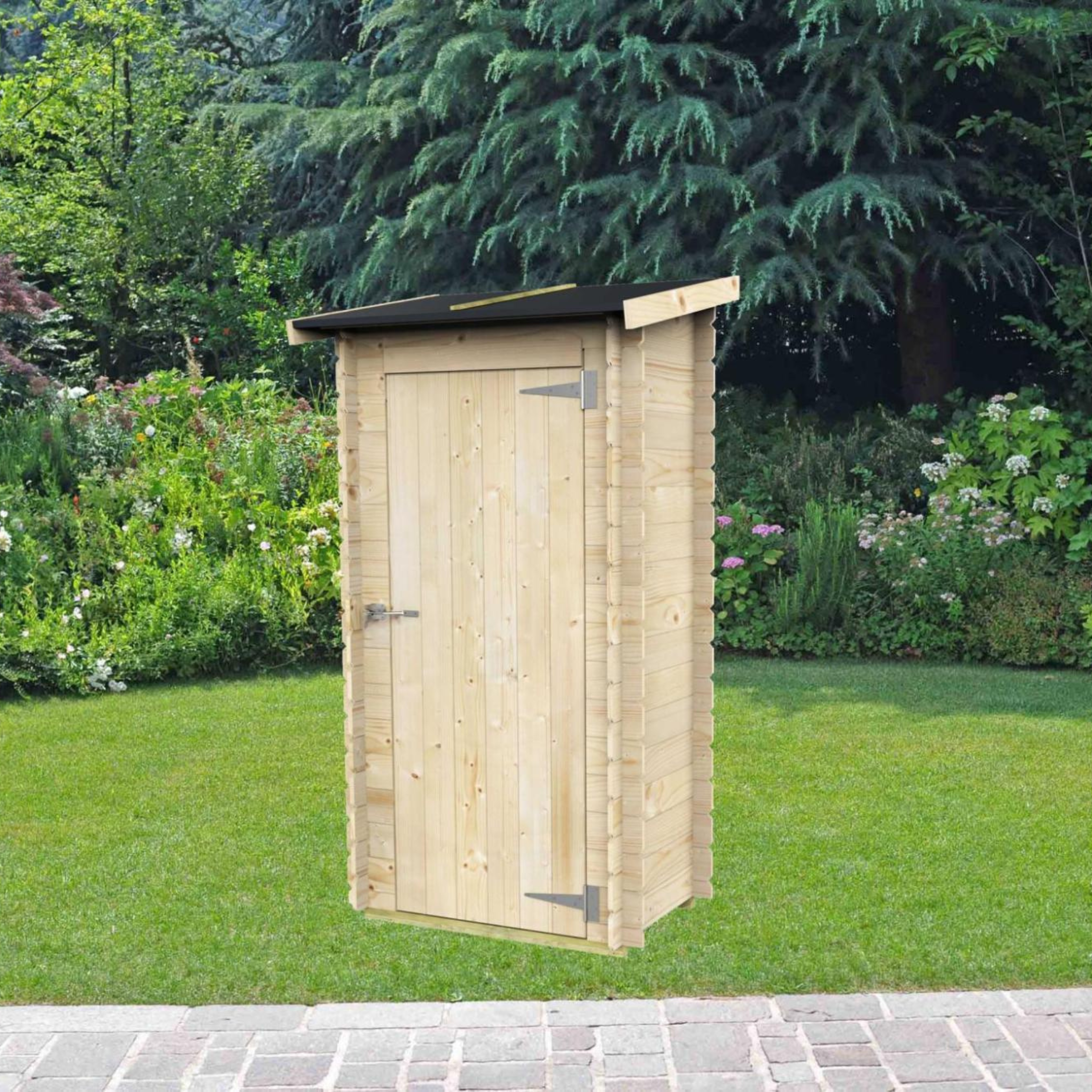 "Arturo" wooden garden shed with single swing door, 98x64 cm, 188 cm high