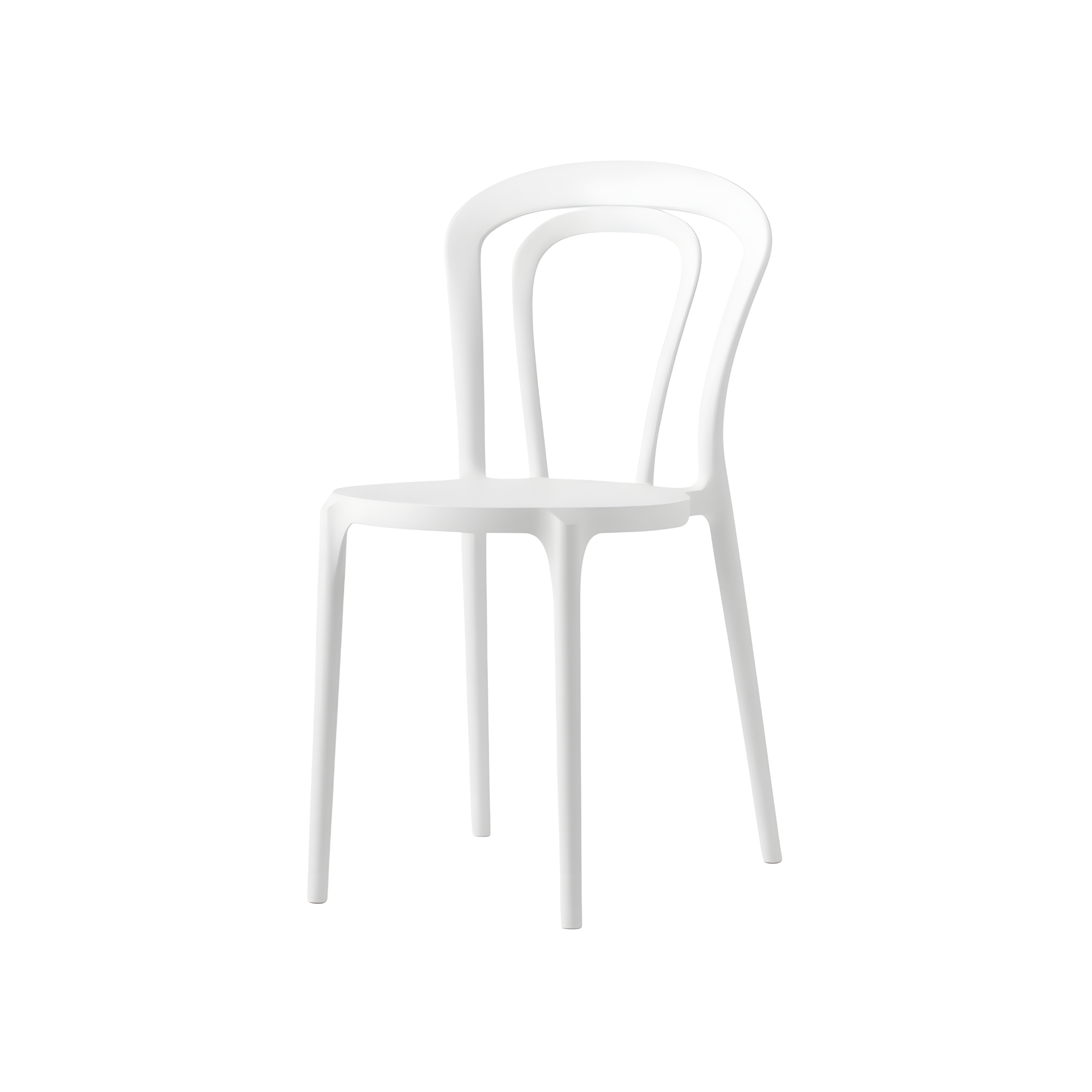 Set of modern "Caffè" chairs in stackable polypropylene for outdoor and indoor use, 53x53 cm, 83h