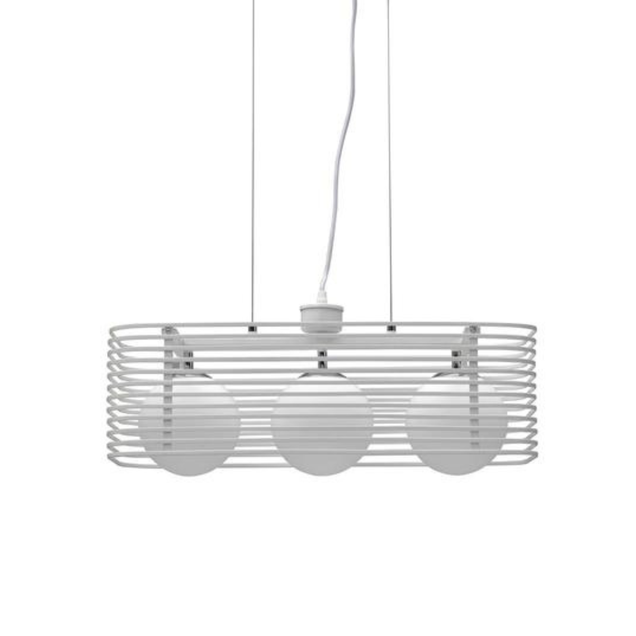 "Cage" metal pendant lamp with 3 bulbs and adjustable cable