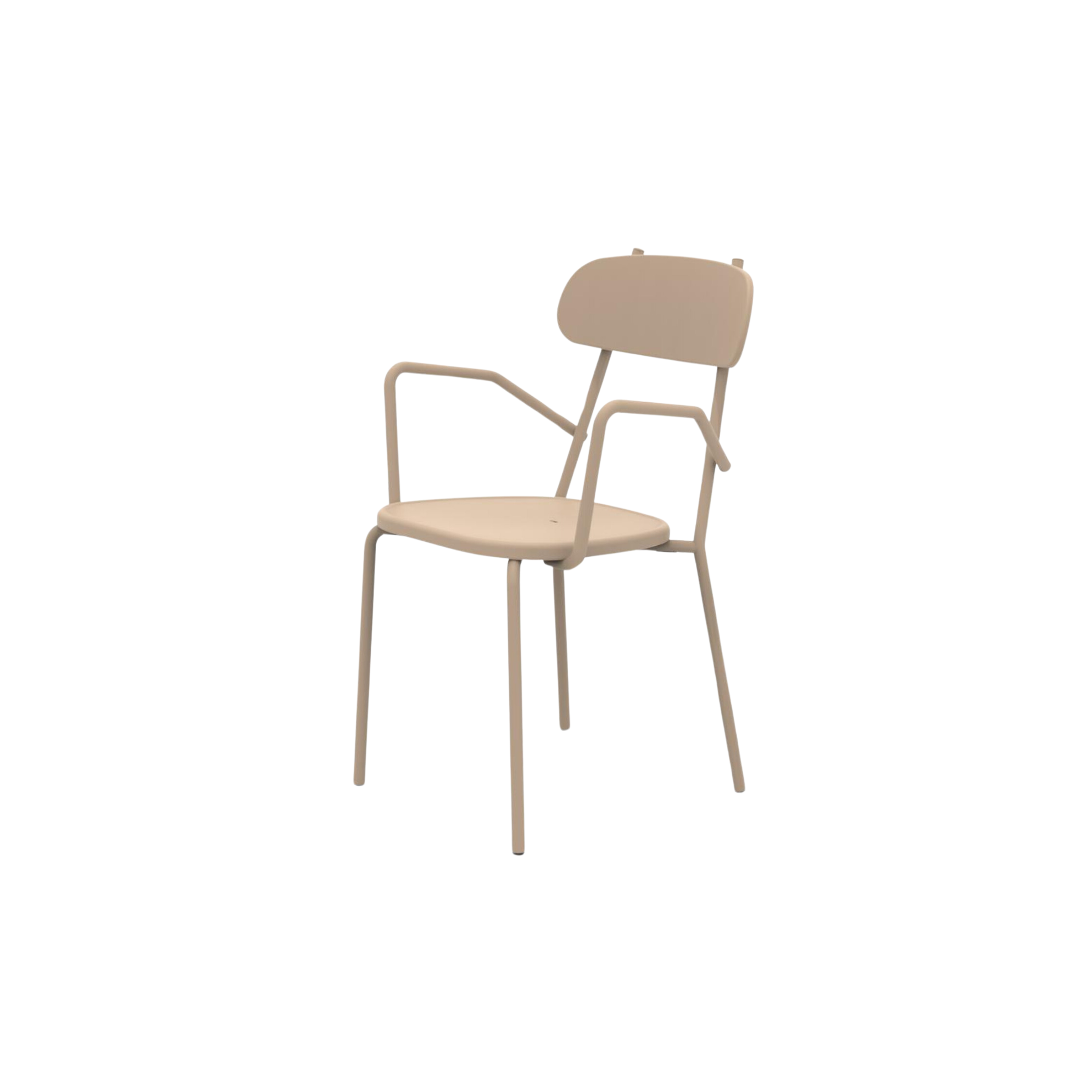 Set of "Fox" stackable painted metal garden chairs, 53x53 cm, 84h