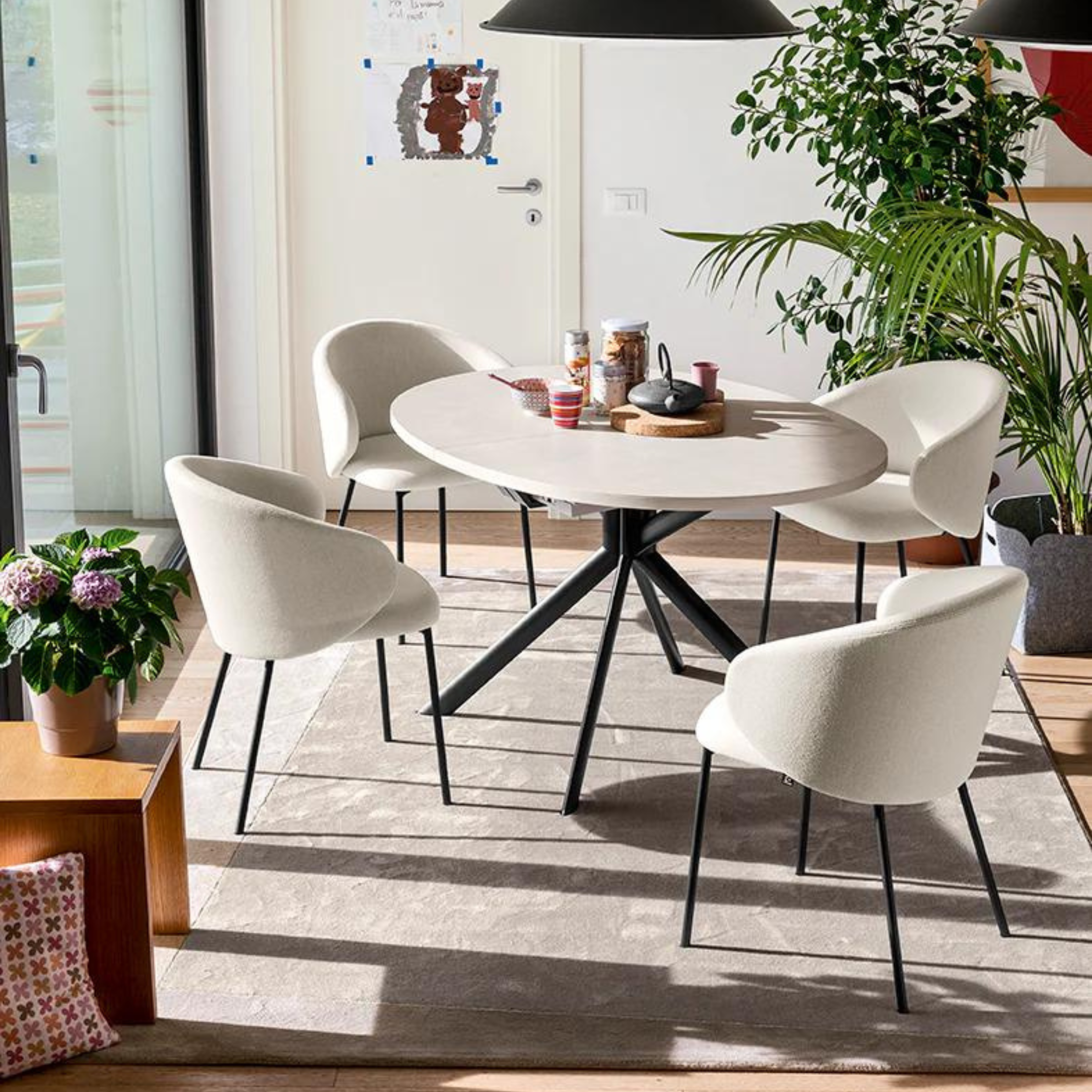 Set of modern living room chairs "Tuka" with padded backrest cm 55x56 76h