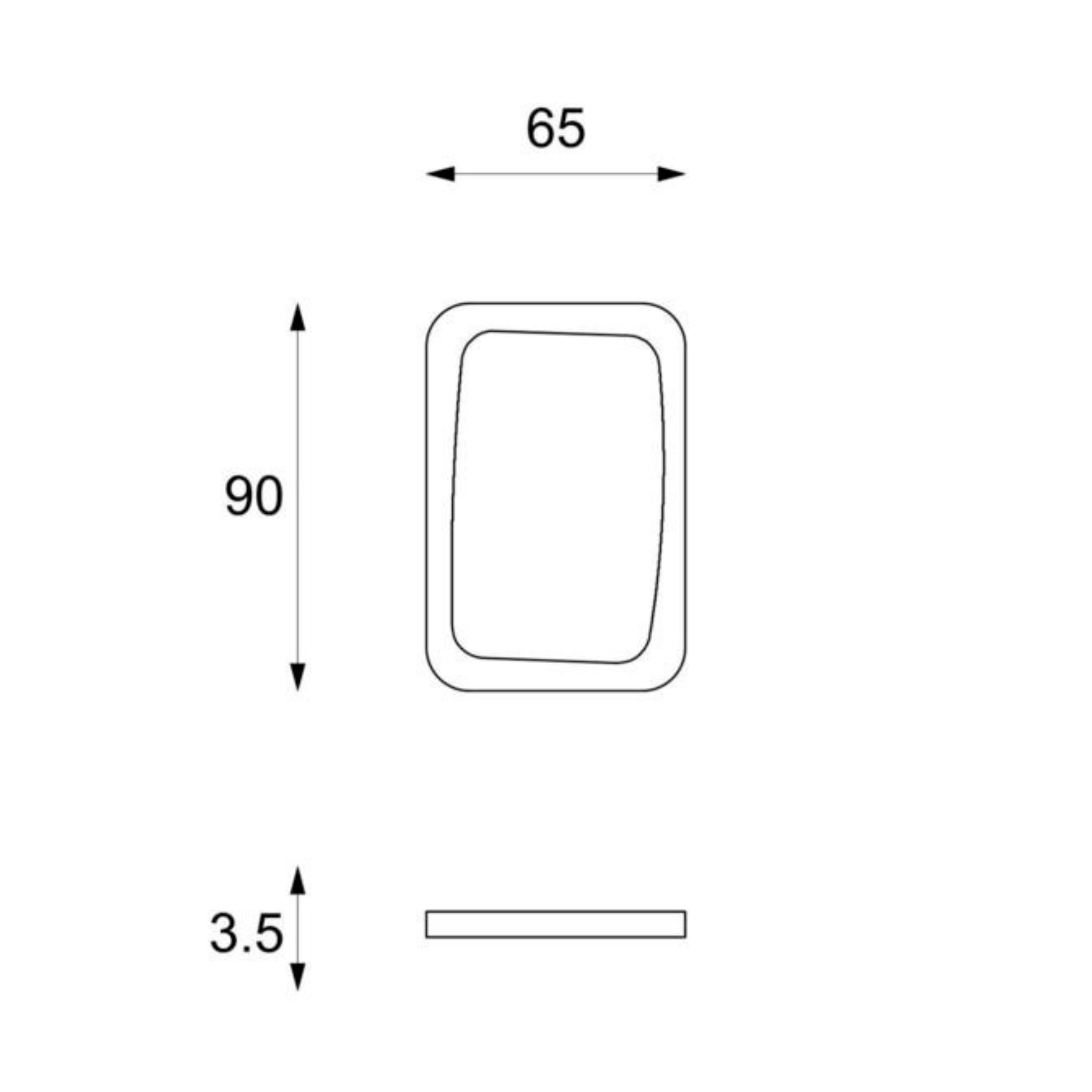 "Oled" wall mirror with fossil stone frame, 65x3.5 cm, 90 cm high