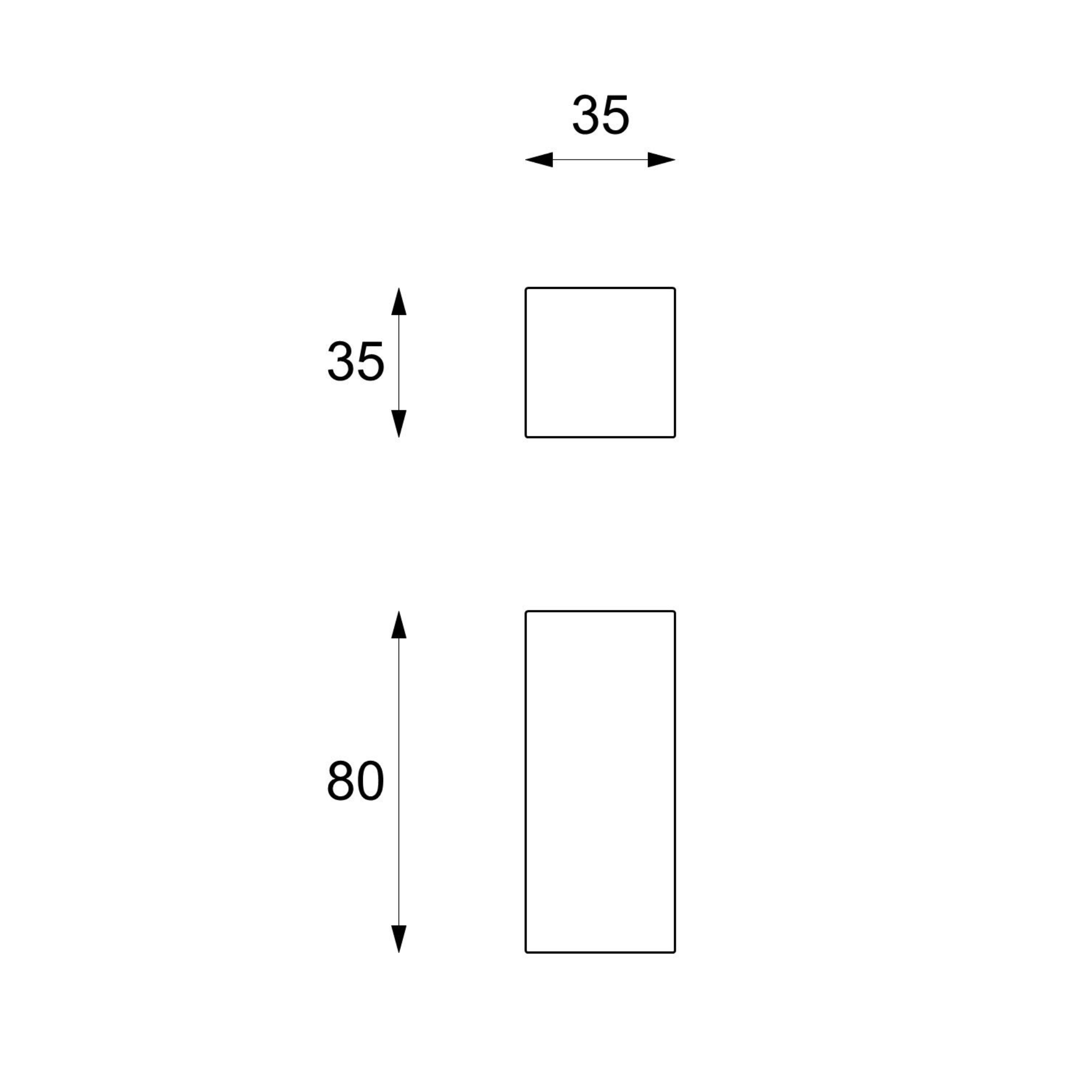 "Dove" modern high table column in fossil stone, 35x35 cm, 80 cm high