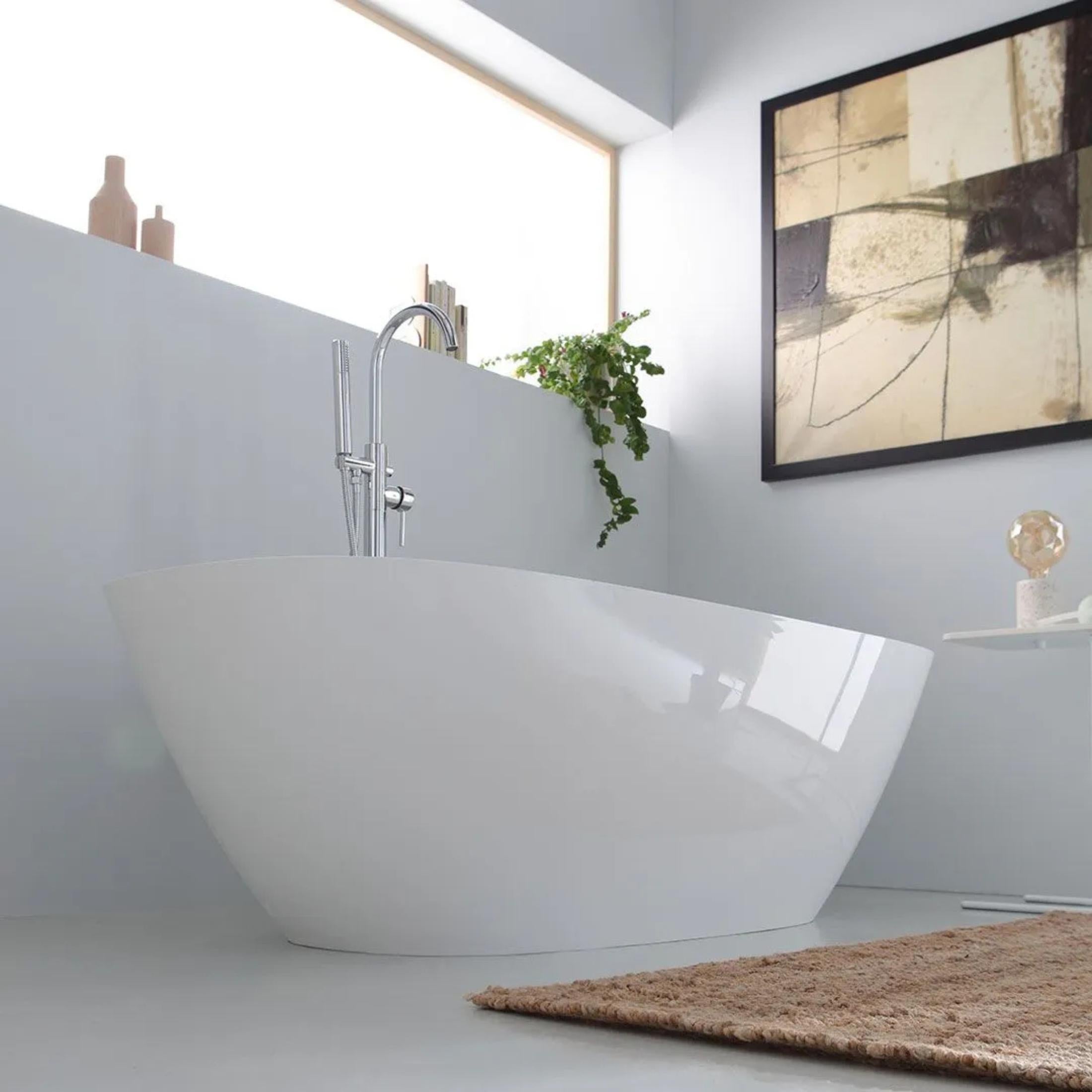 Freestanding bathtub "Rimini" in recomposed marble 160x75 cm 48h
