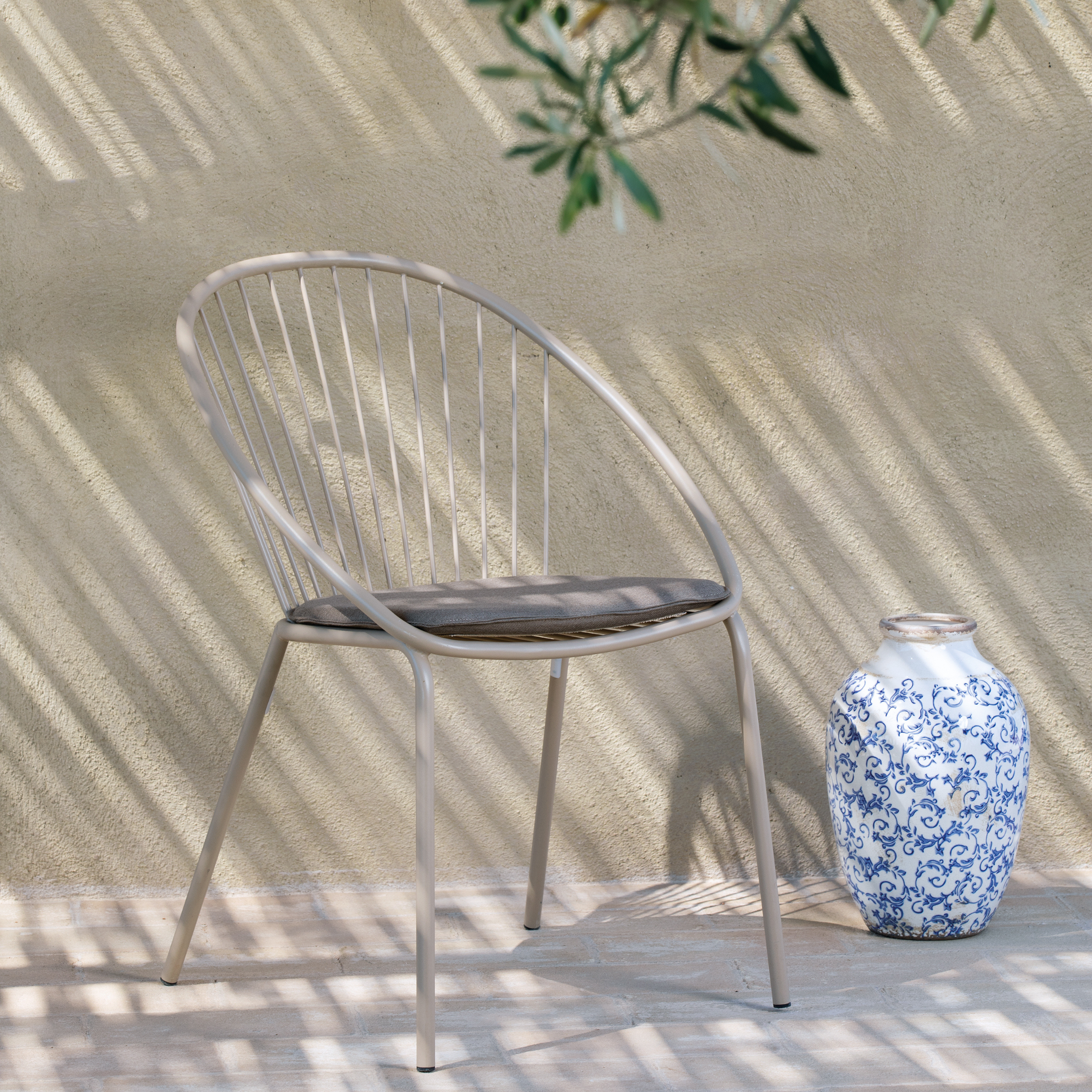 Set of stackable garden chairs "Aria5" in galvanized metal 57x58 cm 83h