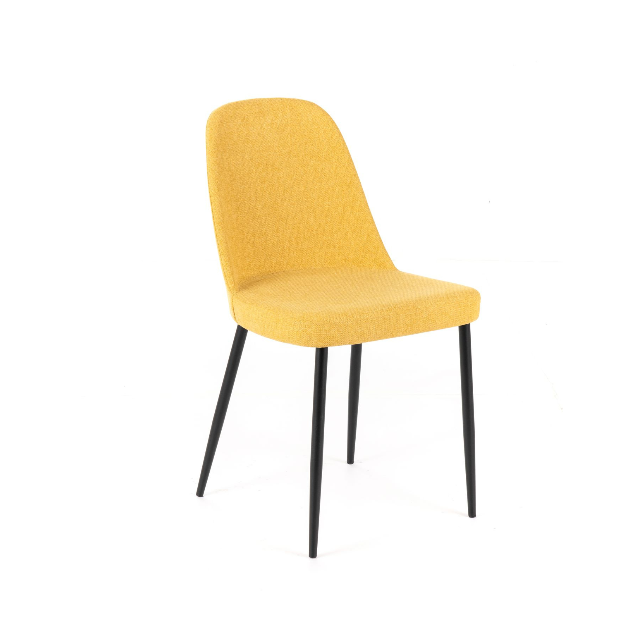 Set of modern "Giglio" fabric chairs with painted metal legs, 46x55 cm, 85 cm high