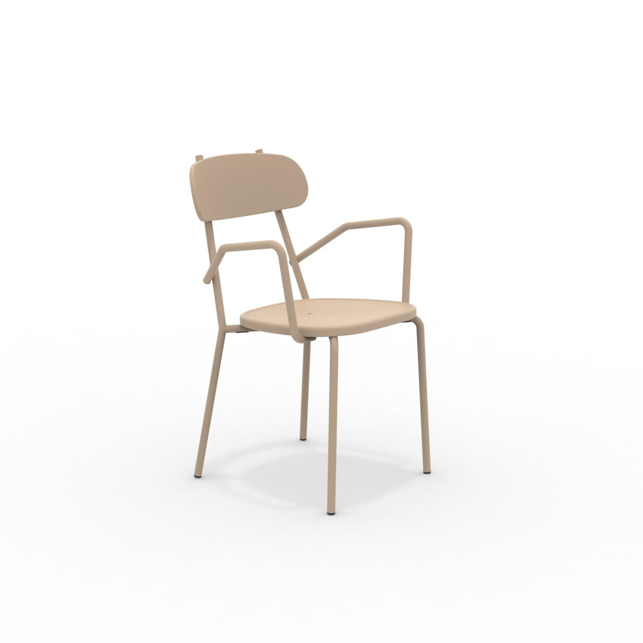 Set of "Fox" stackable painted metal garden chairs, 53x53 cm, 84h