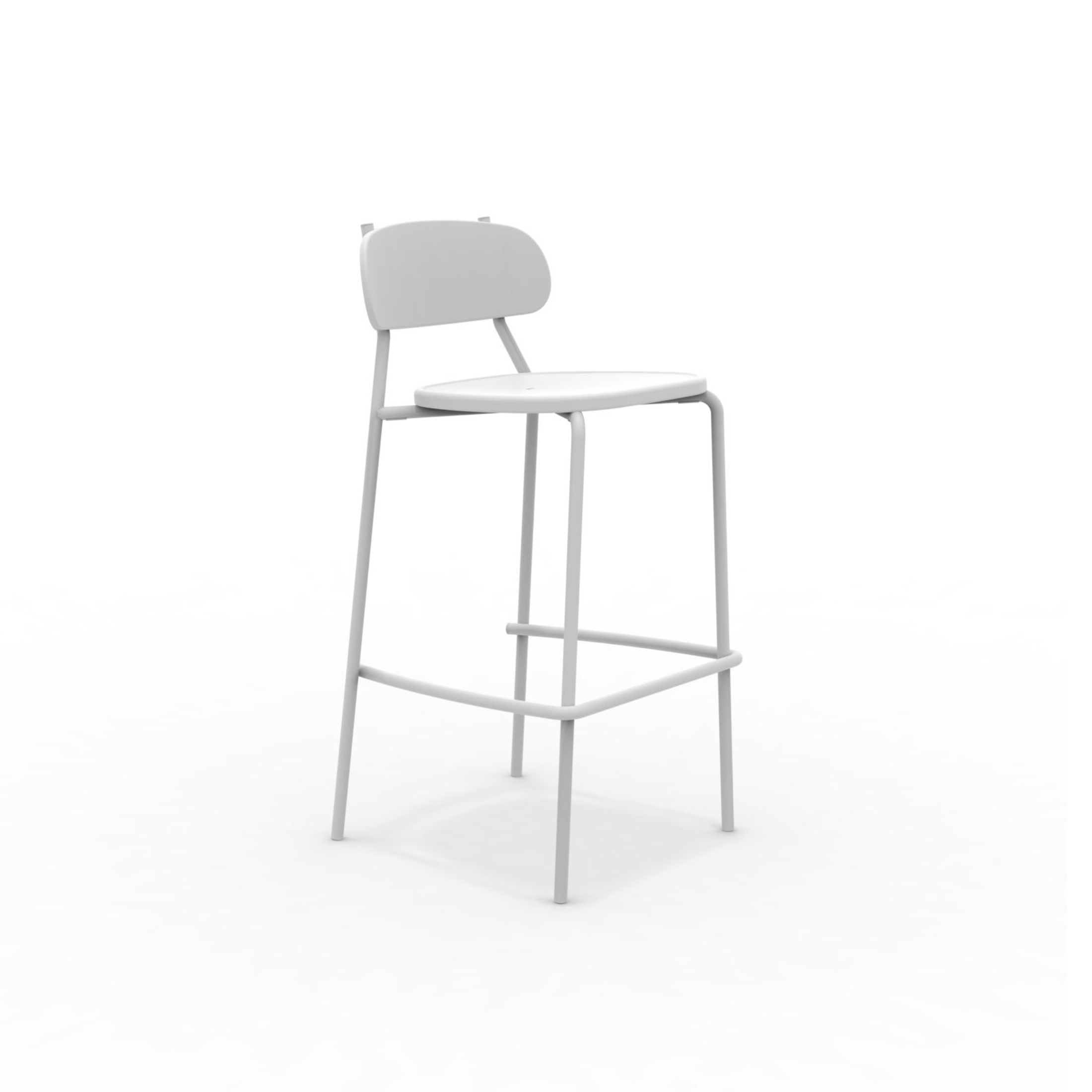 Set of stackable "Fox" garden stools in painted metal, 48x50 cm, 98h