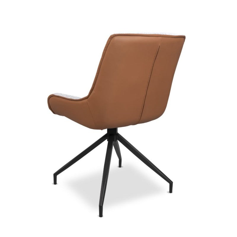 Set of "Agora" dining chairs upholstered in eco-leather with black metal legs cm 58.5x66.5 87h