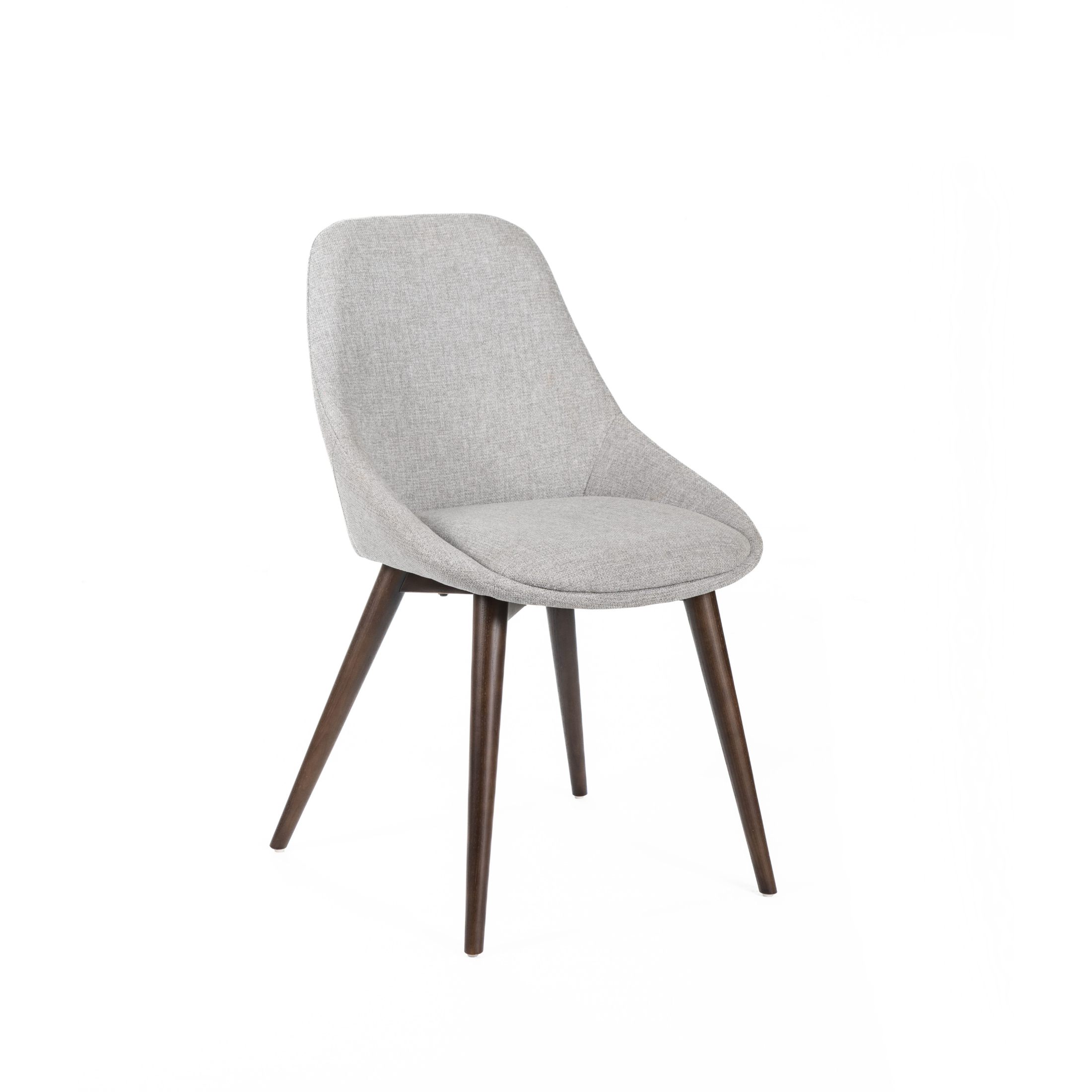 Set of modern dining chairs in "Zaira" fabric with wooden frame, 49x58 cm, 85 cm high