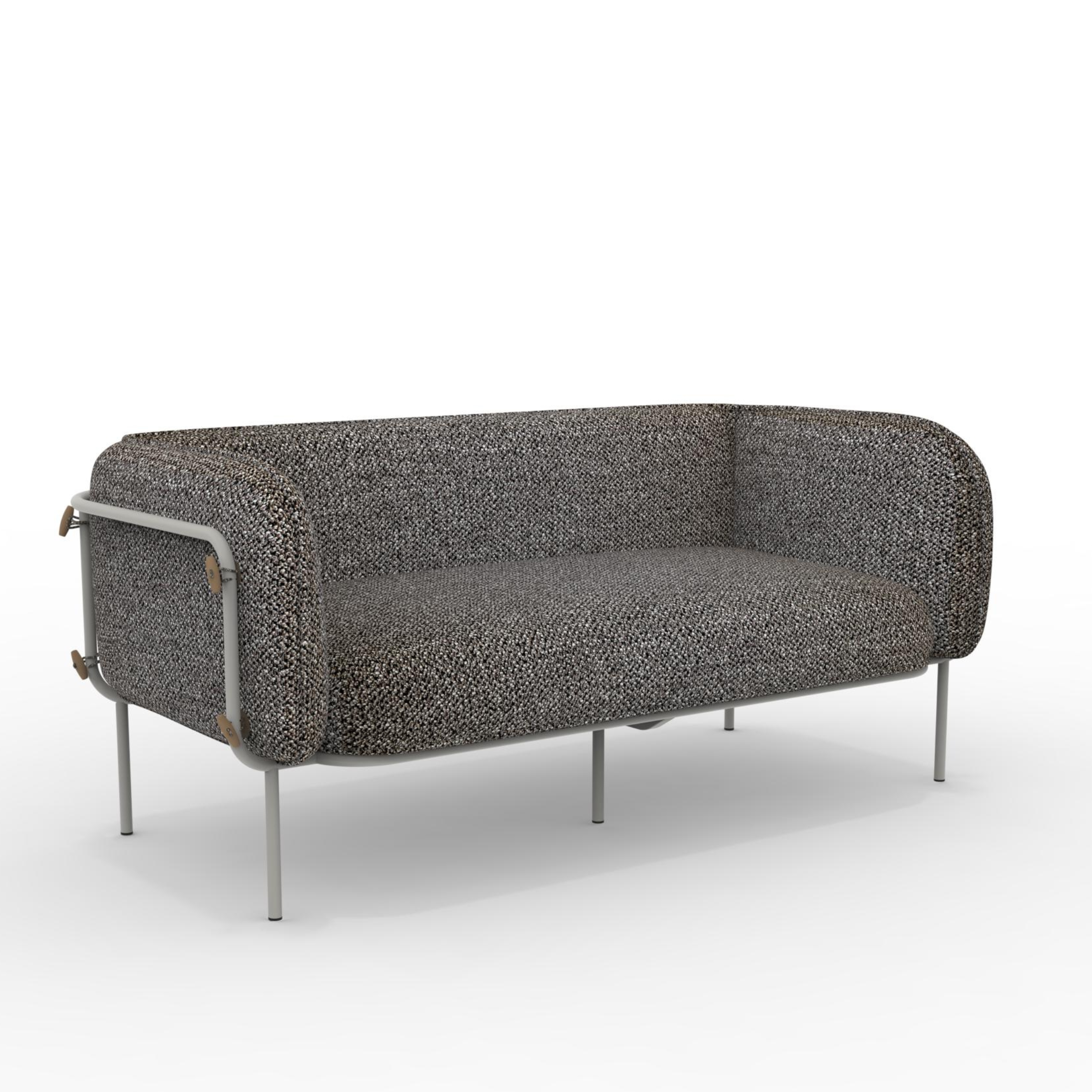 "Alamari" 2-seater outdoor sofa in padded fabric, metal frame, 170x87 cm, 74h