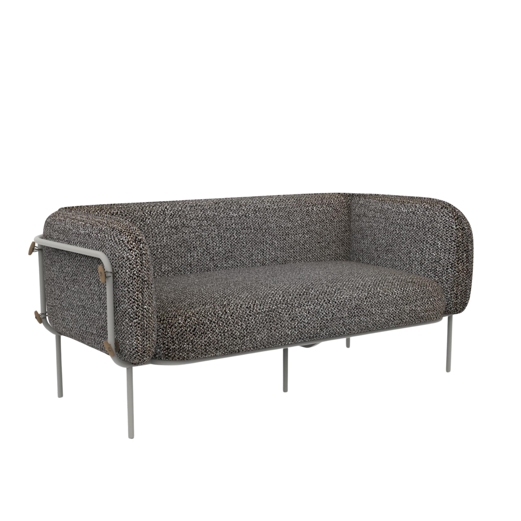 "Alamari" 2-seater outdoor sofa in padded fabric, metal frame, 170x87 cm, 74h