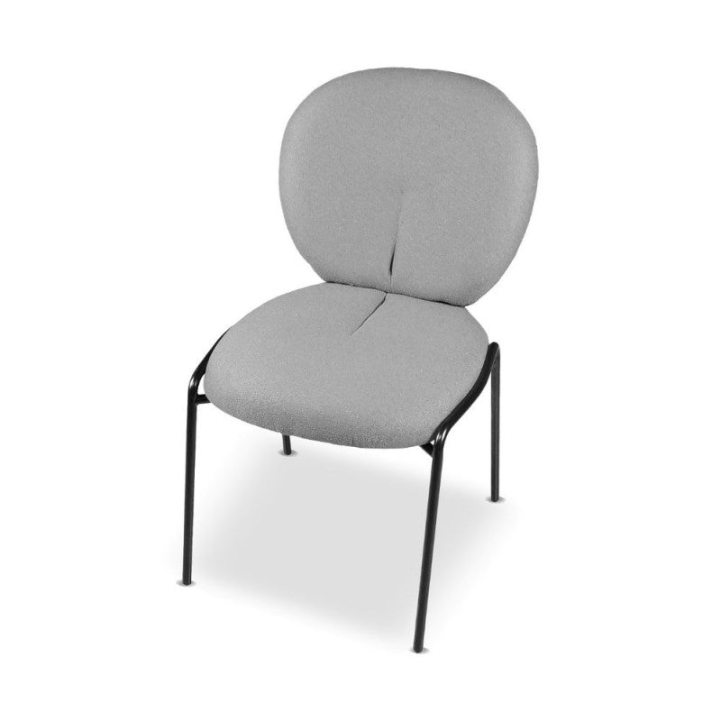 Set of "Sirio" dining chairs upholstered in Teddy fabric with black metal legs, 53x39 cm, 94h