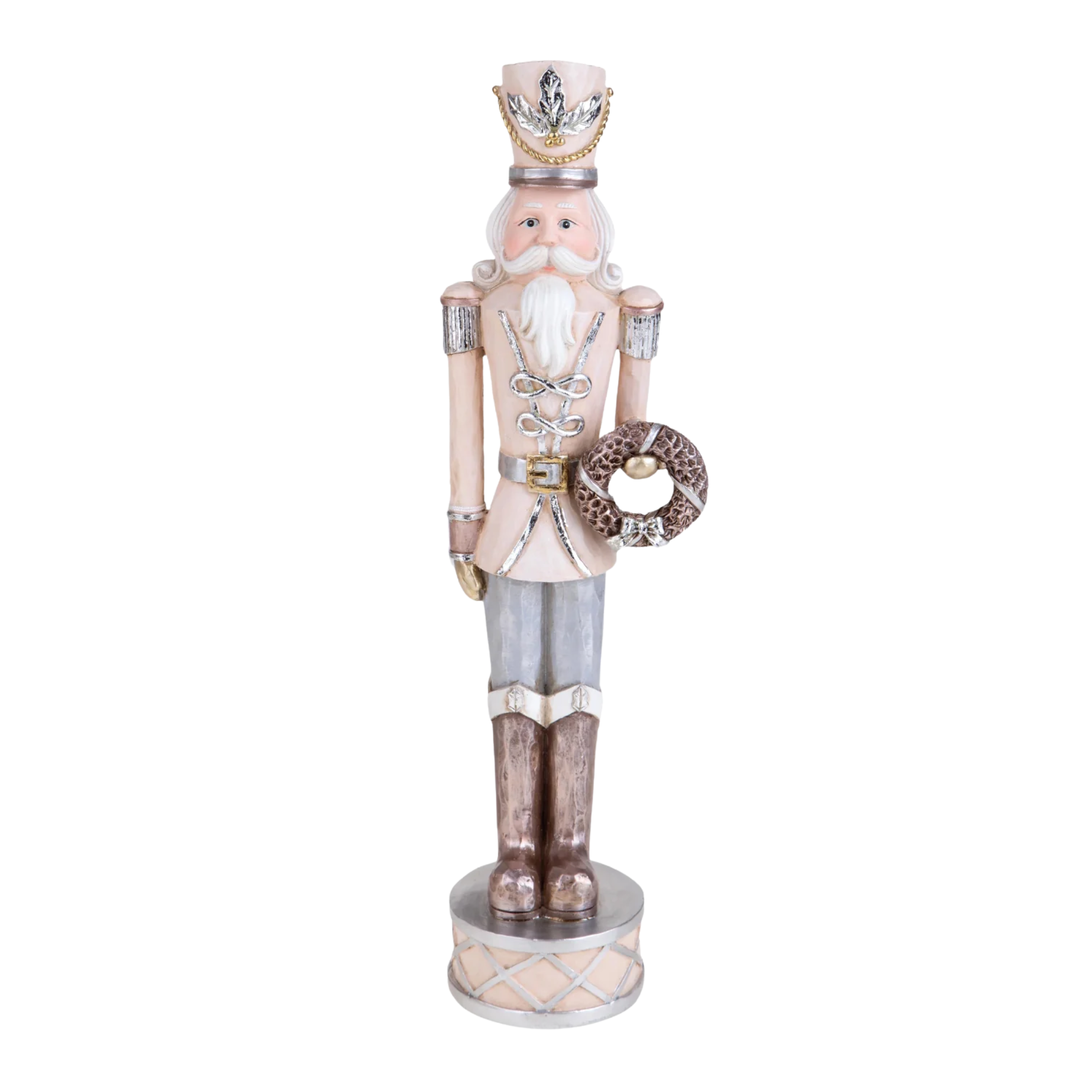 Nutcracker Soldier Statuette with Crown, Resin, for Christmas Decorations, 38cm tall