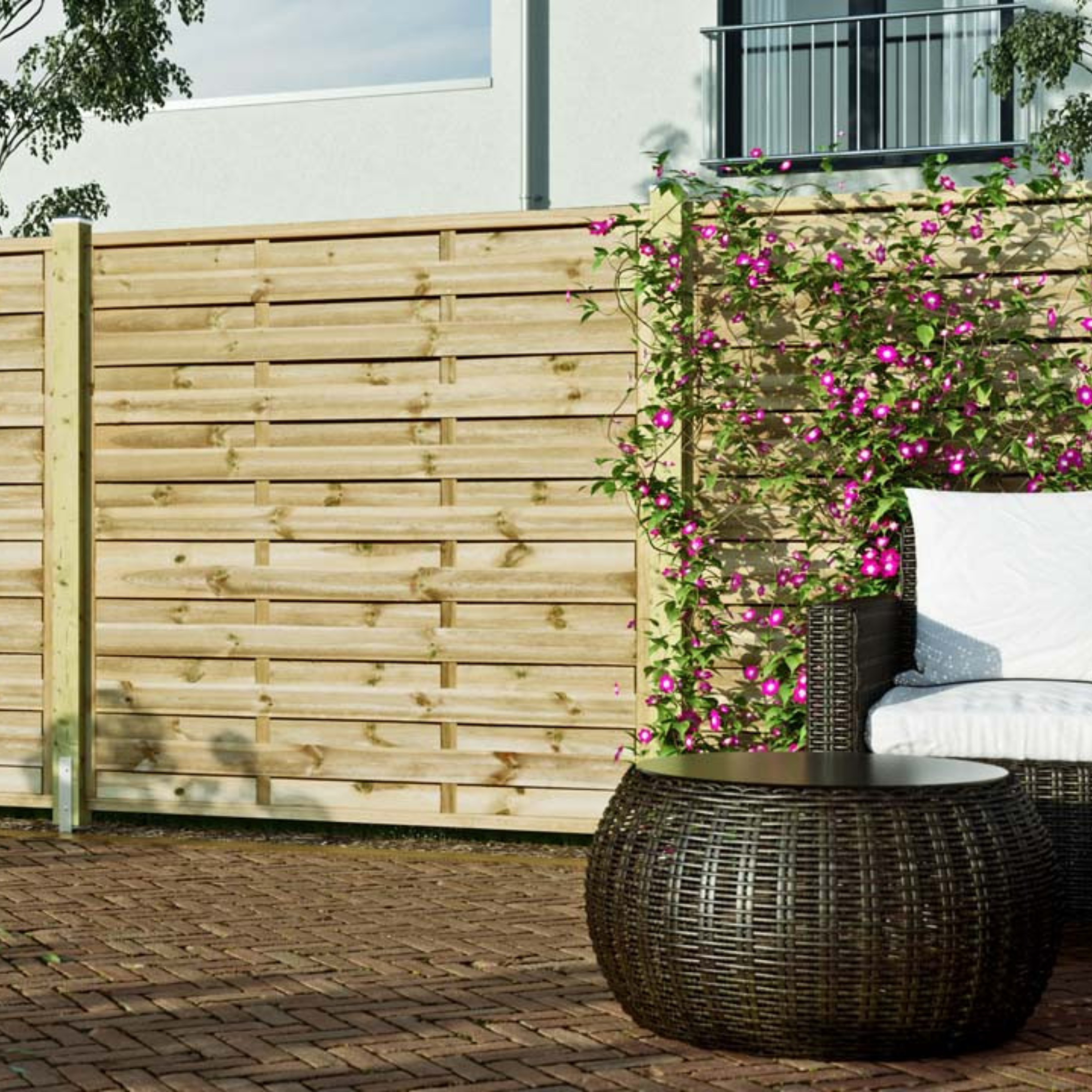 "Caterina" privacy screen made of impregnated conifer wood, 180 cm high