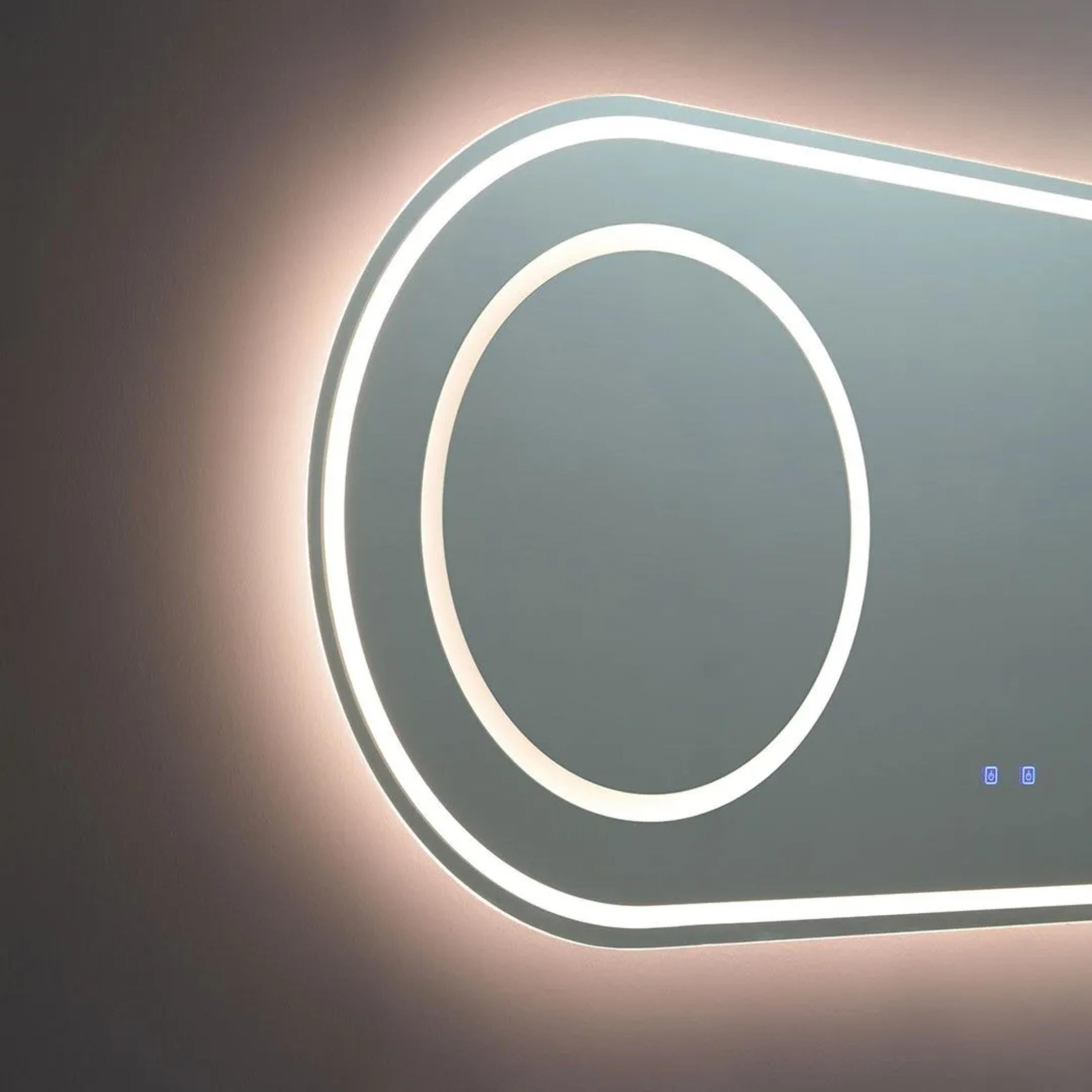 "Luce" double-sided LED bathroom mirror in aluminum, 180x80 cm.