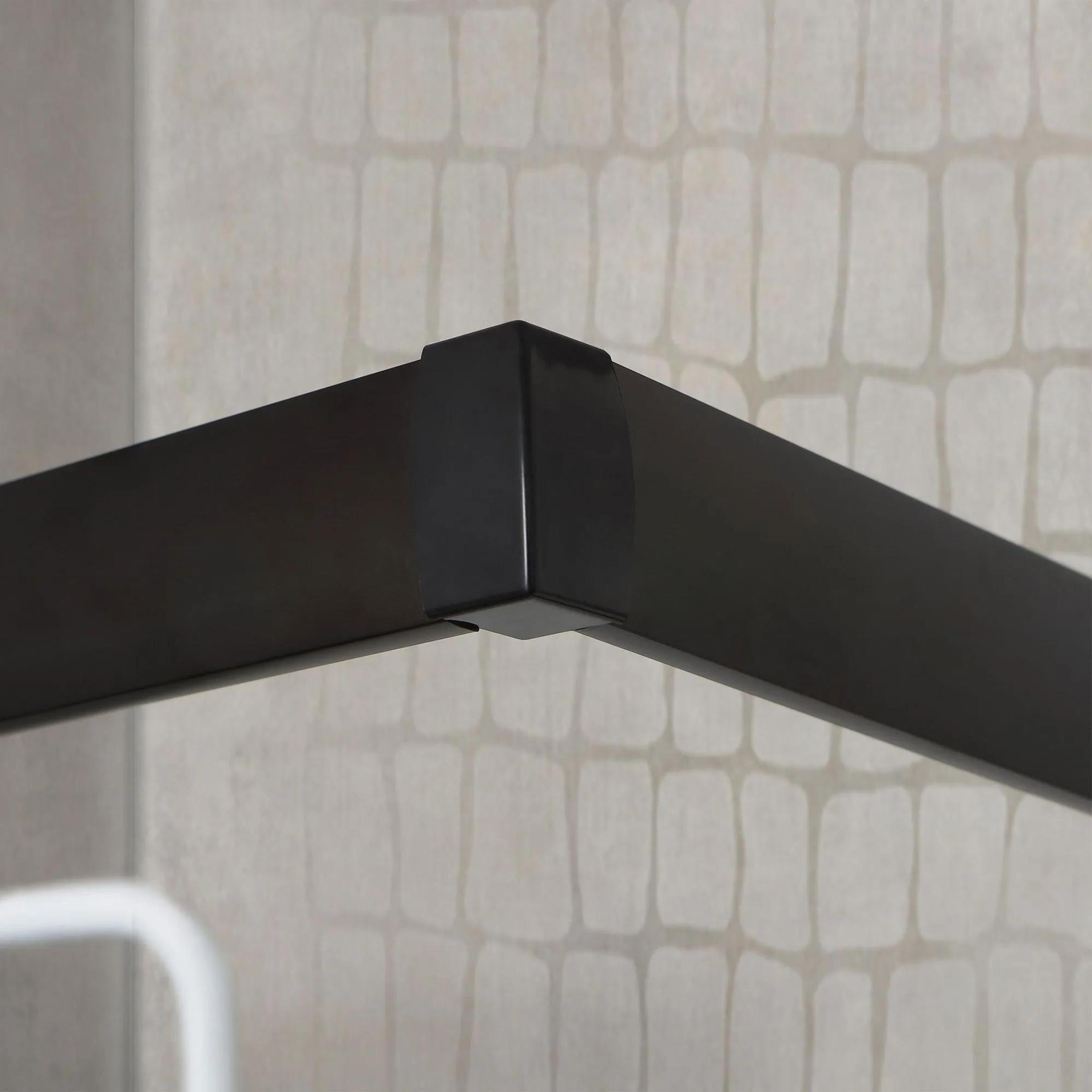 "Cielo" square shower enclosure in clear glass with matt black profile, height 190 cm