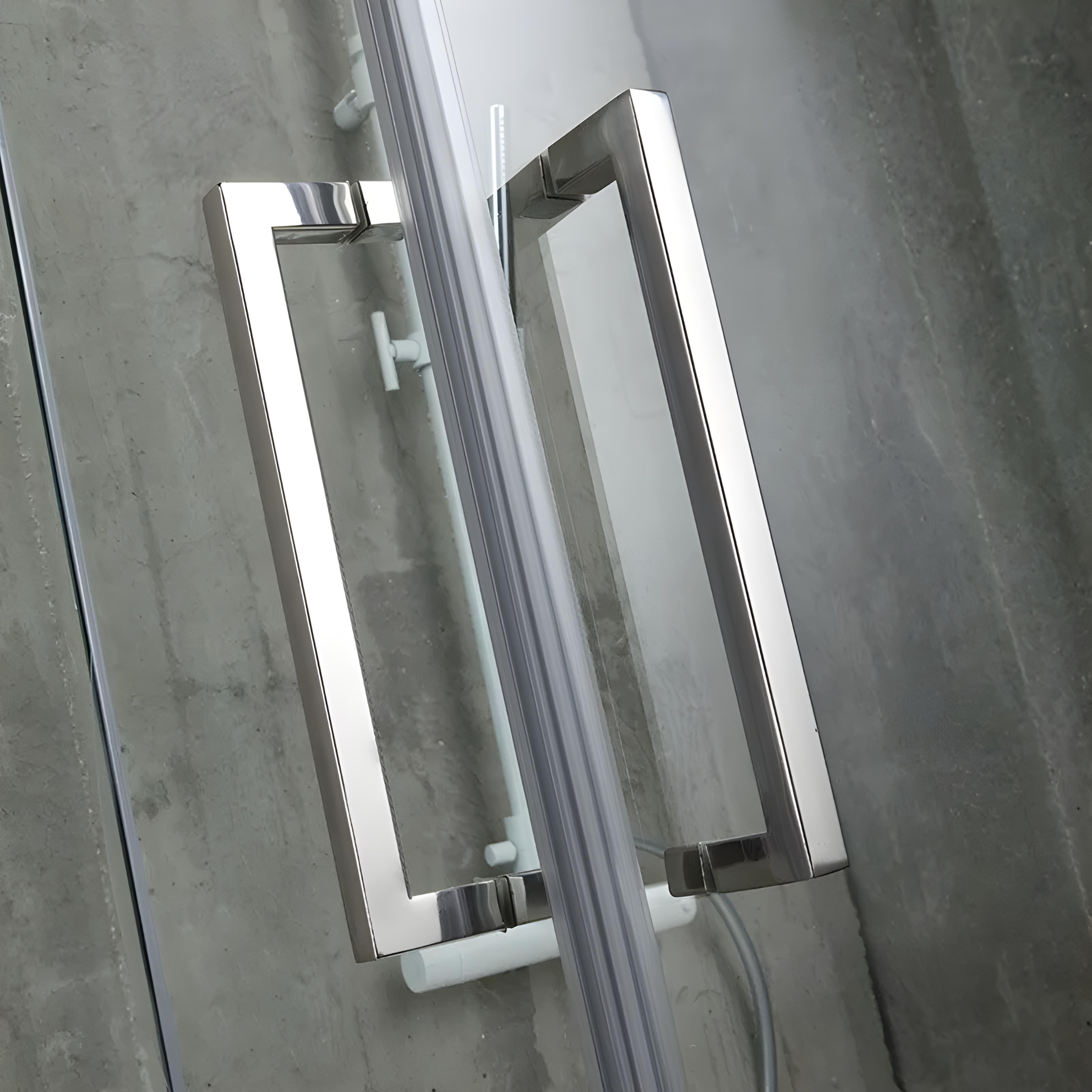 Frameless shower enclosure "Lion" in transparent tempered glass, height 190 cm